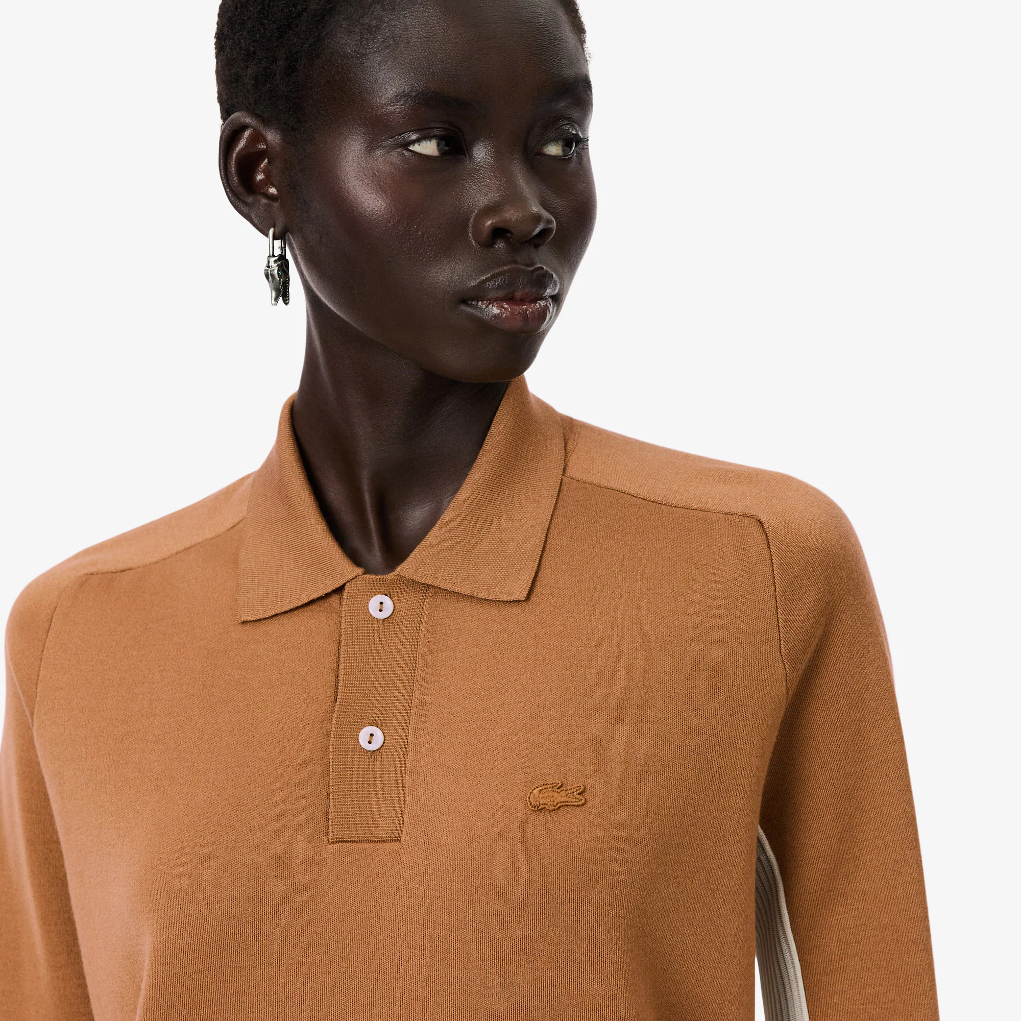 Runway Wool Blend Polo Collar Sweater