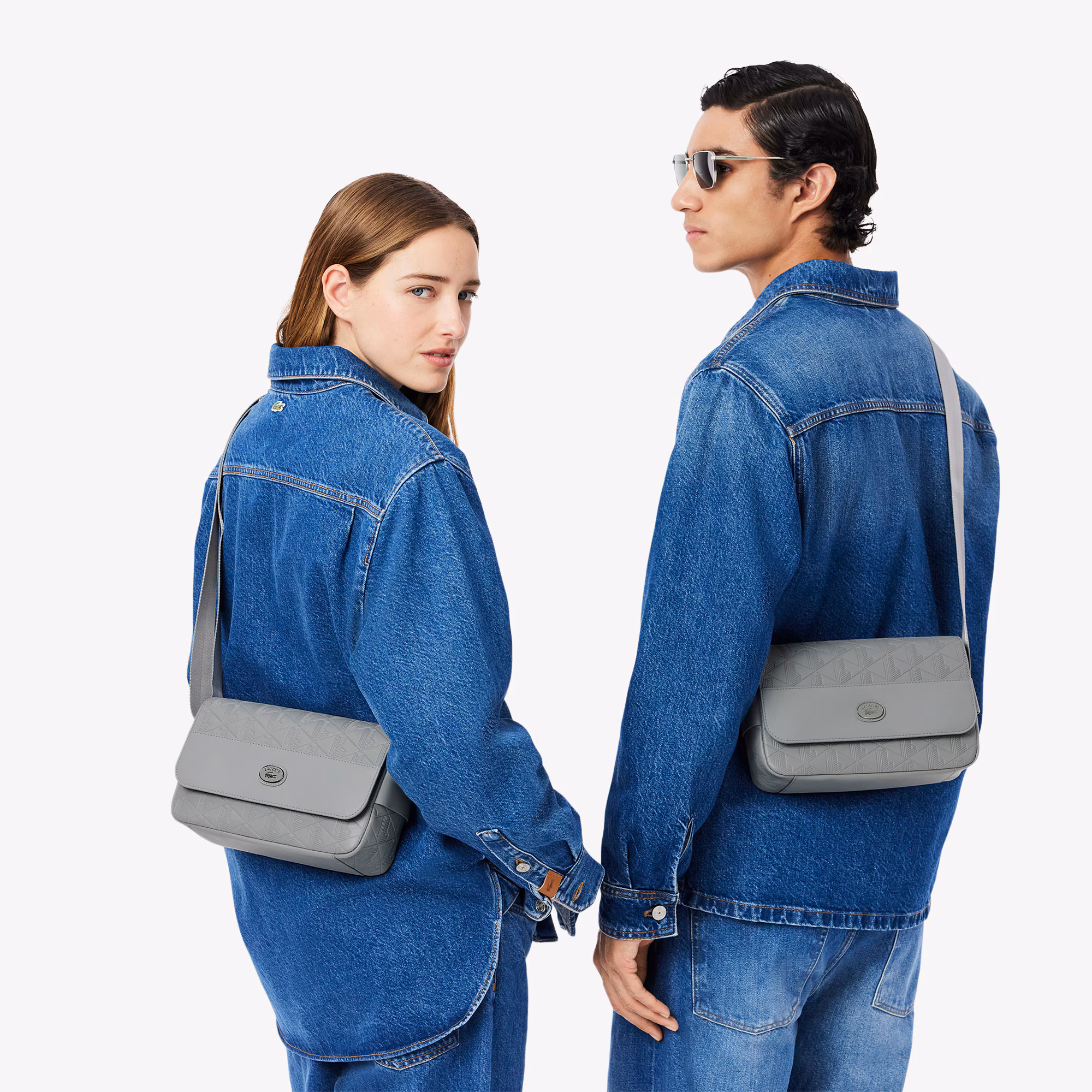 Monogram Leather Flap Close Satchel