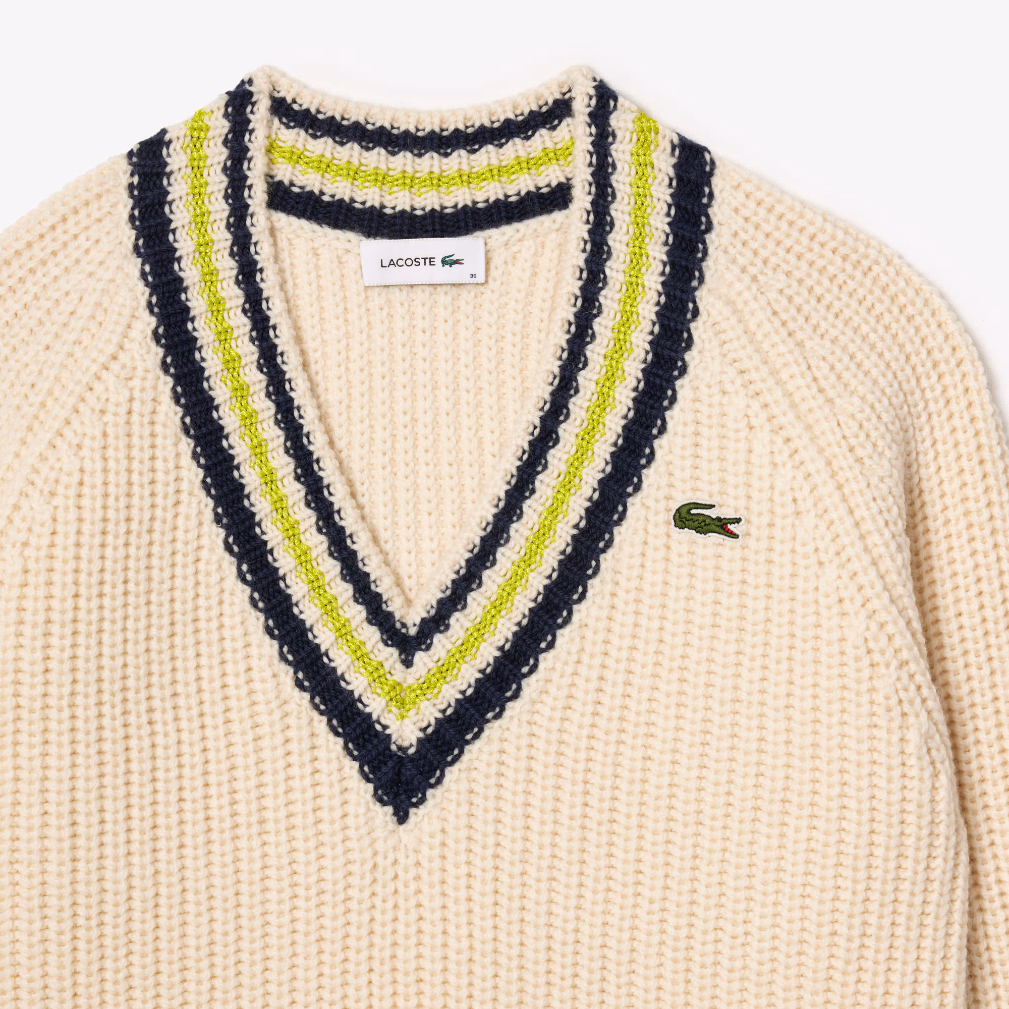 Women's Oversized Wool V-Neck Tennis Sweater