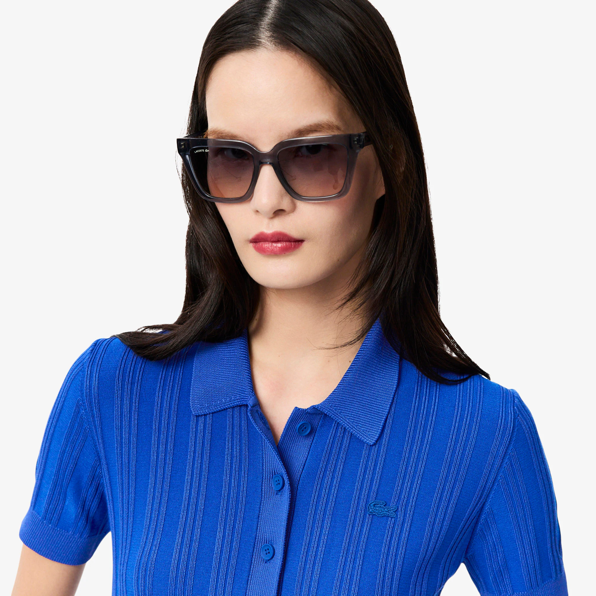 Women's Ribbed Knit Polo Collar Sweater