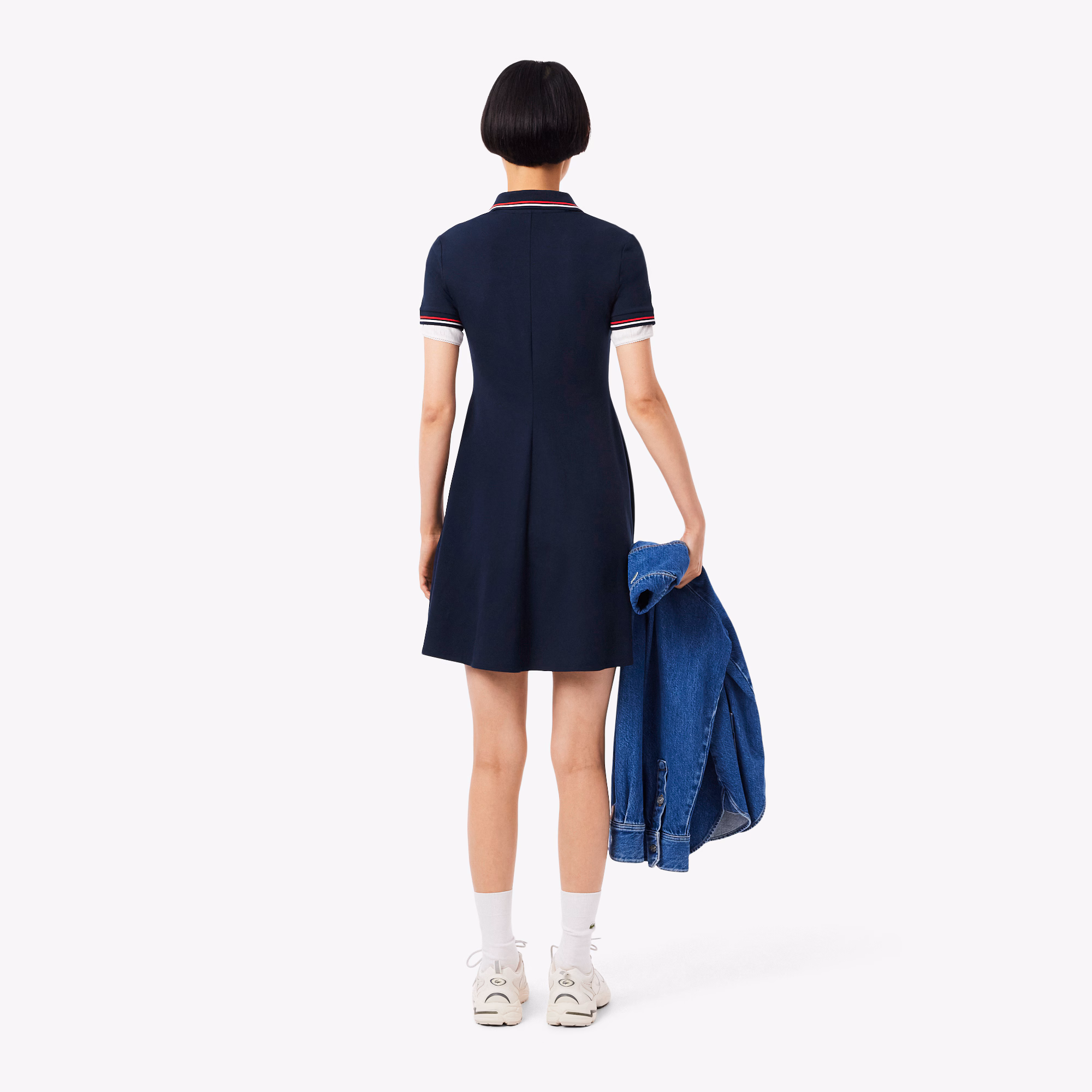 Women's Stretch Polo Collar Skater Dress