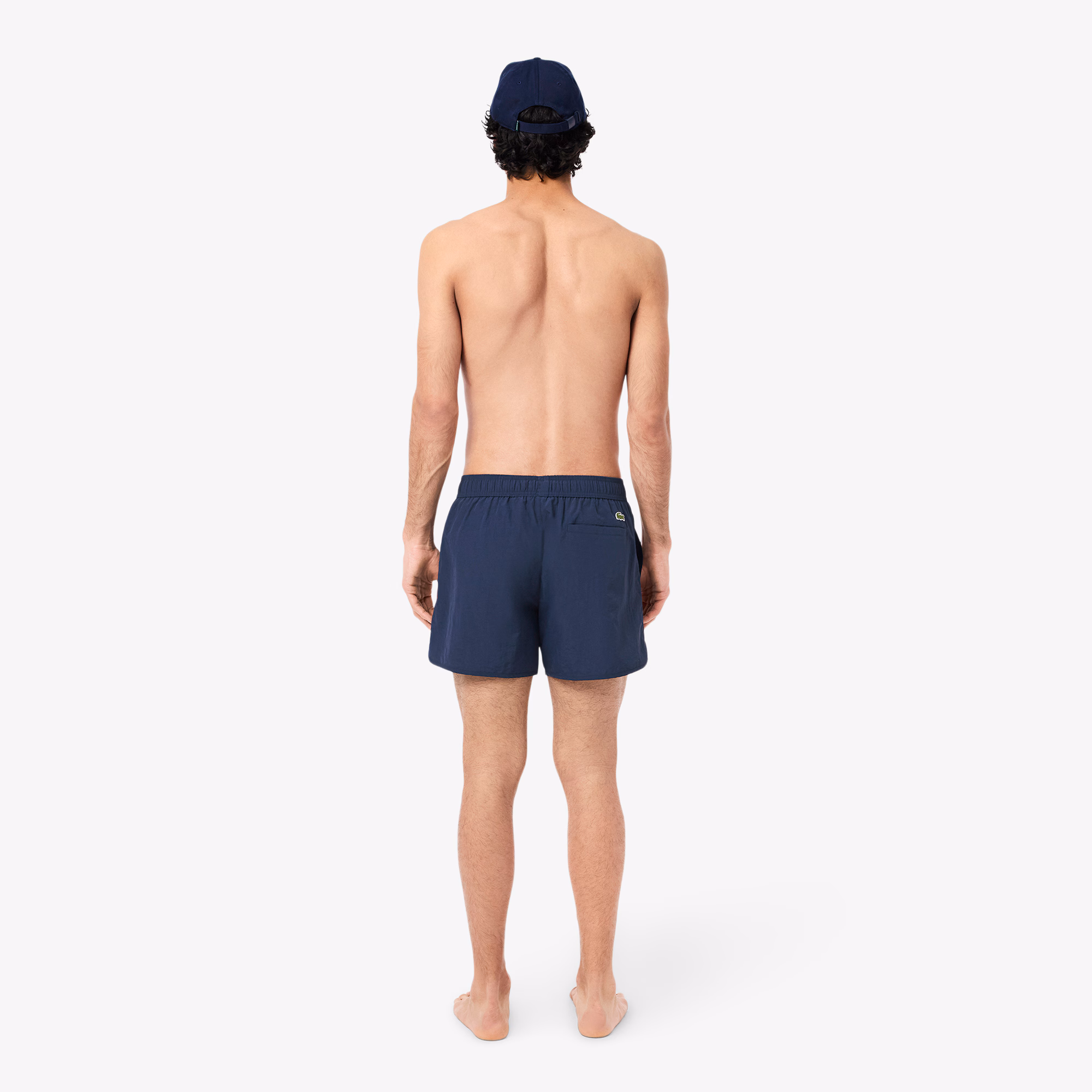 Men's Short Badge Accent Swim Trunks