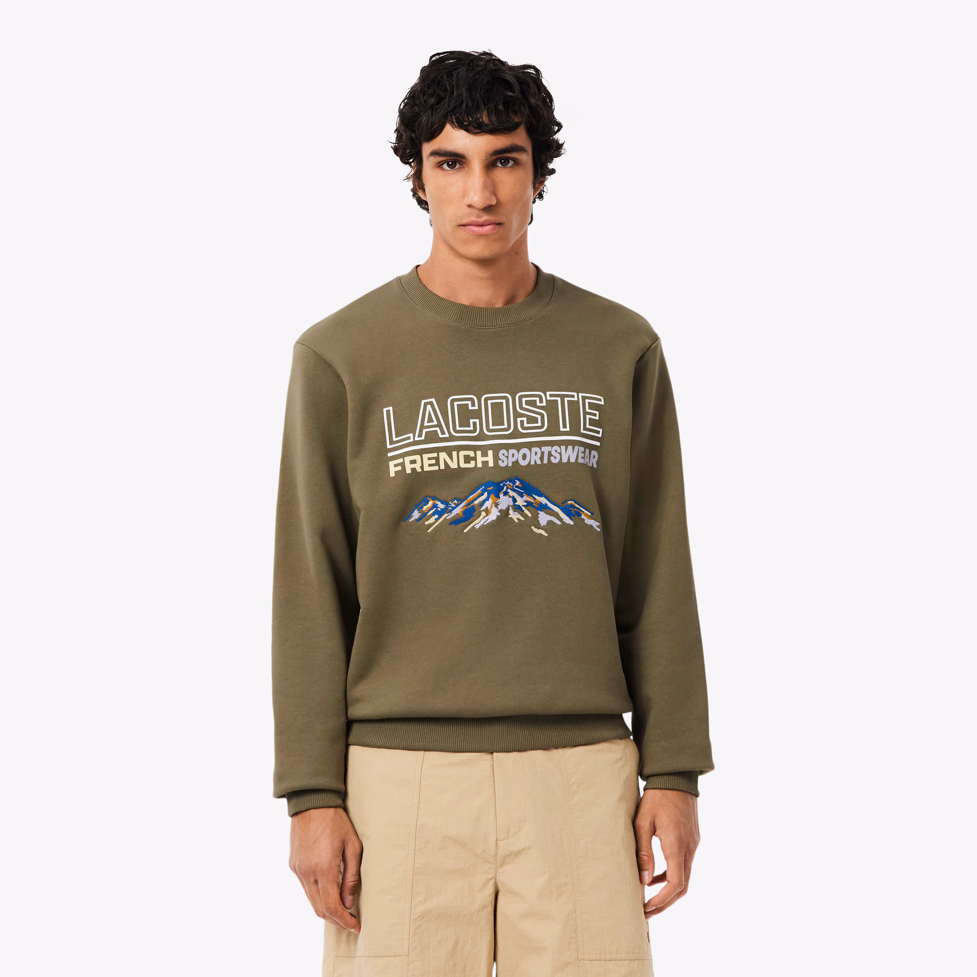 Men's Embroidered Motif Fleece Sweatshirt