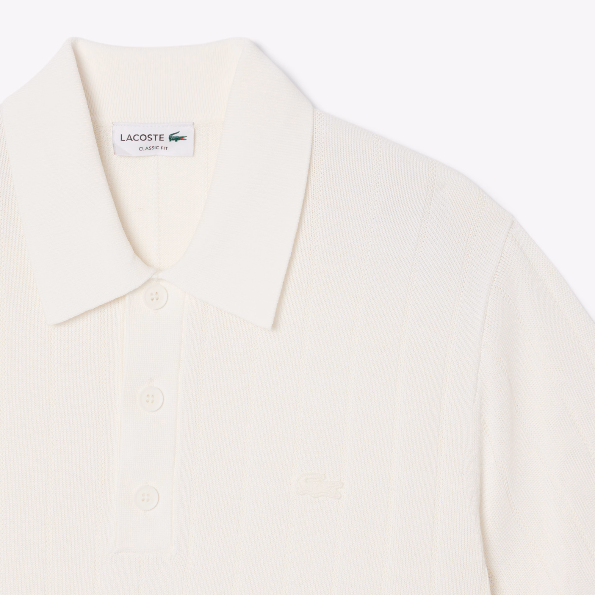 Men's Fluid Ribbed Knit Polo Collar Sweater