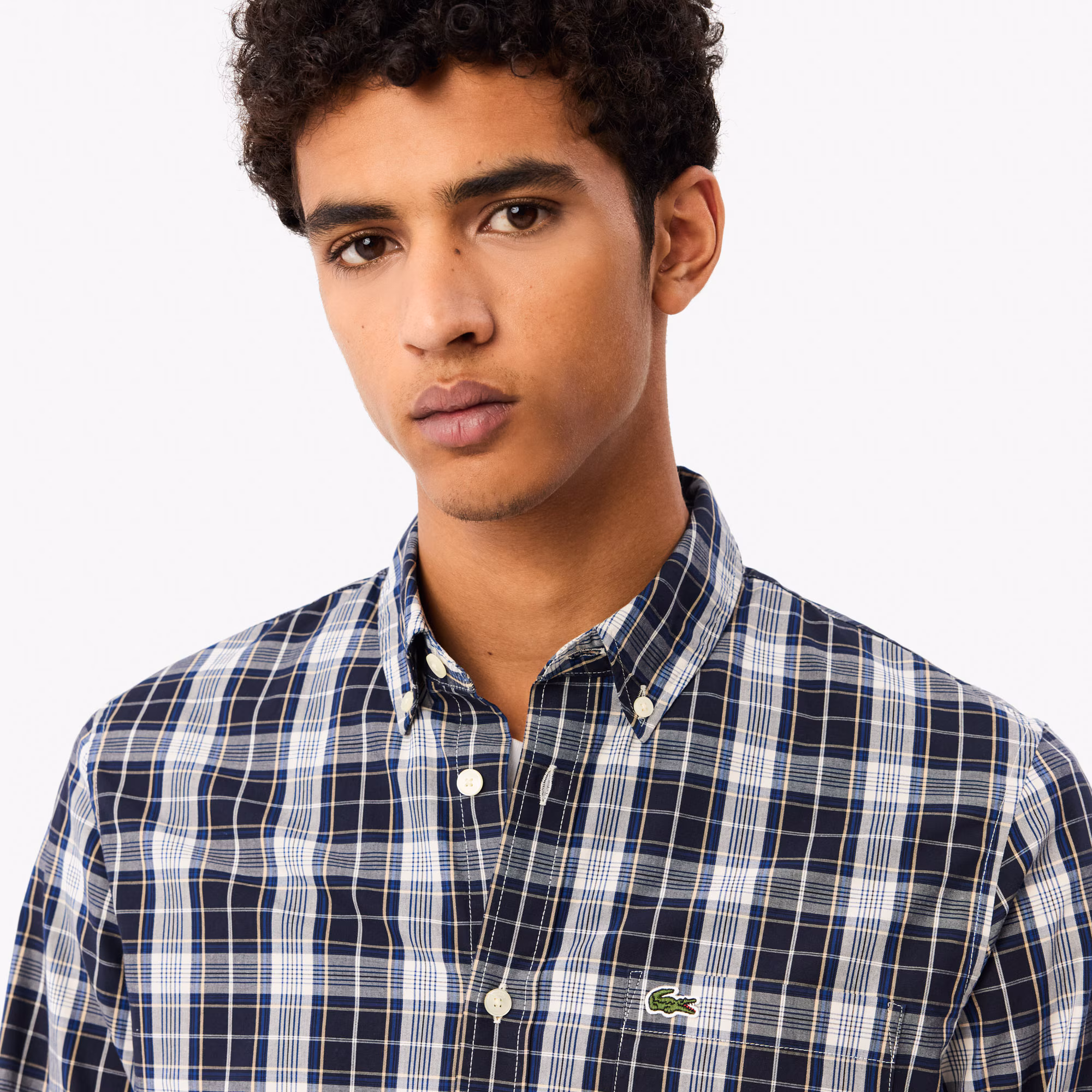 Men's Slim Fit Stretch Plaid Shirt