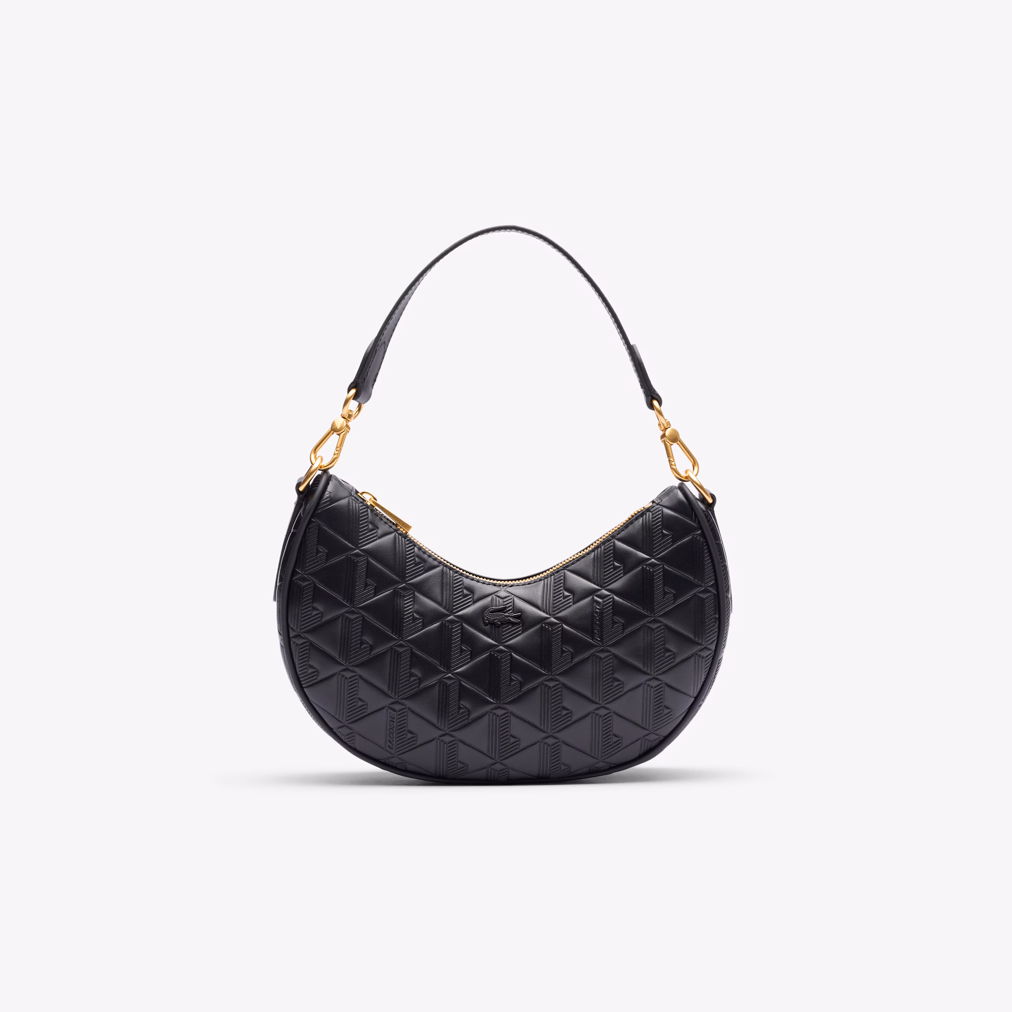 Maheki Embossed Leather Half Moon Bag