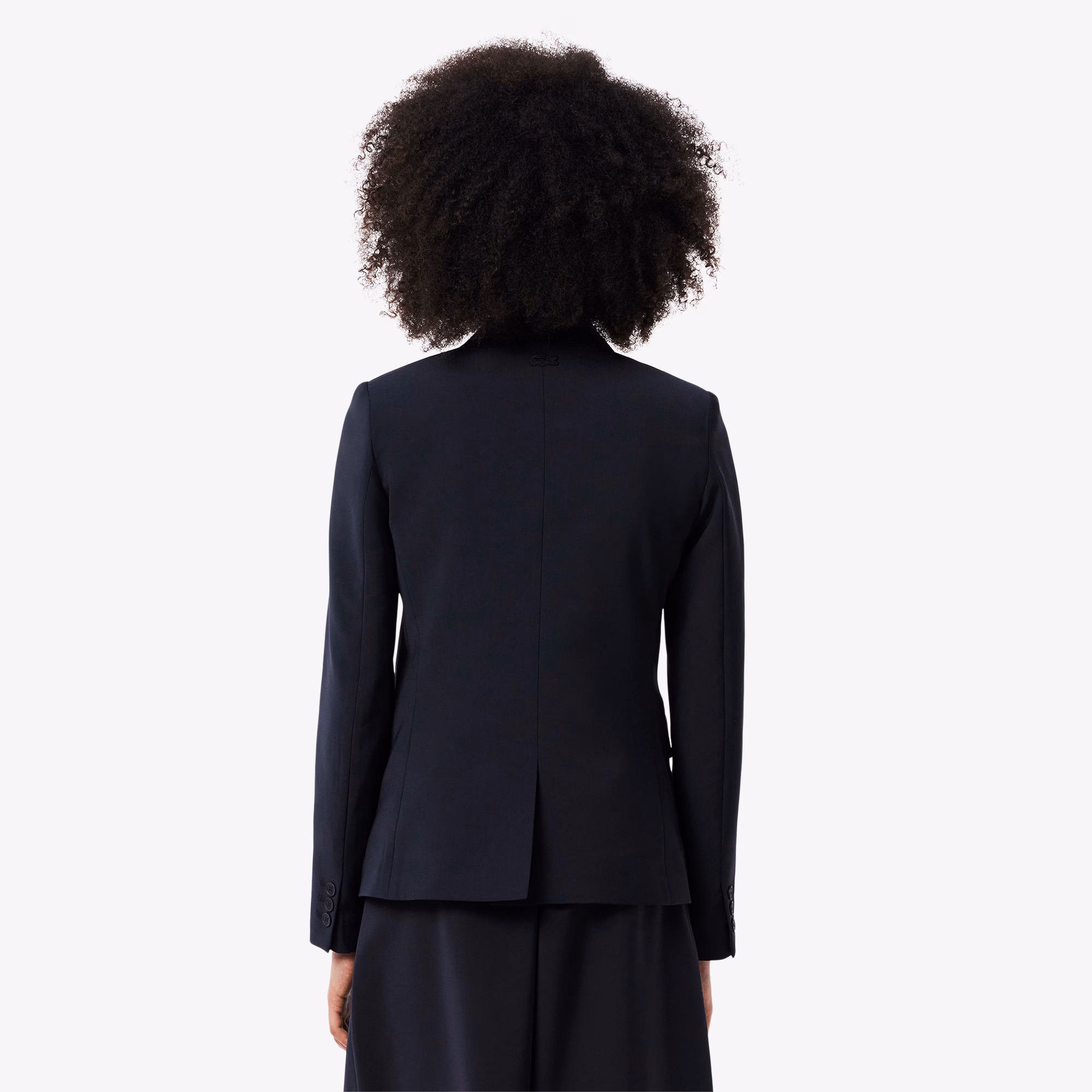 Women's Embroidered Logo Slim Fit Wool Blazer