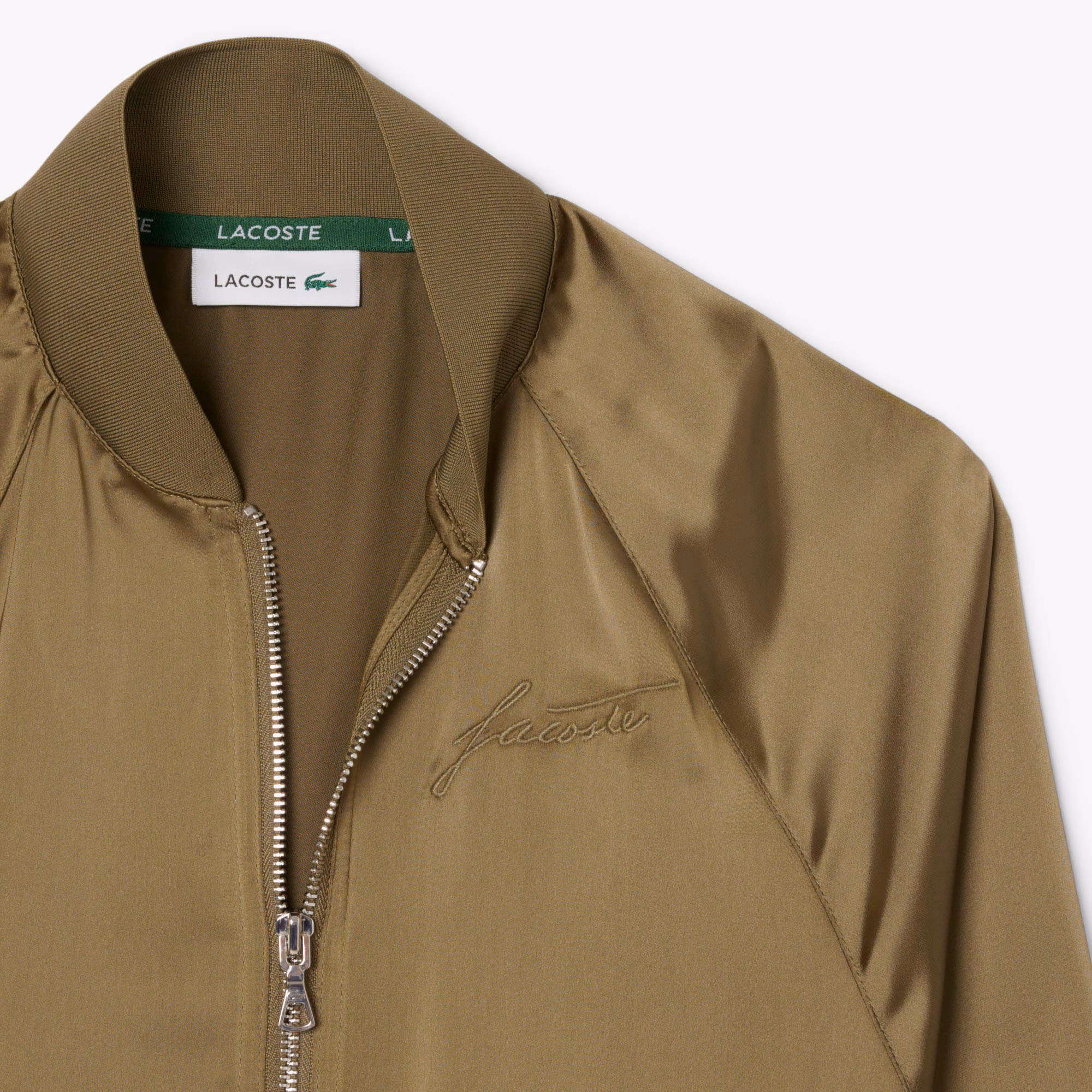 Women's Oversized Embroidered Signature Satin Bomber Jacket