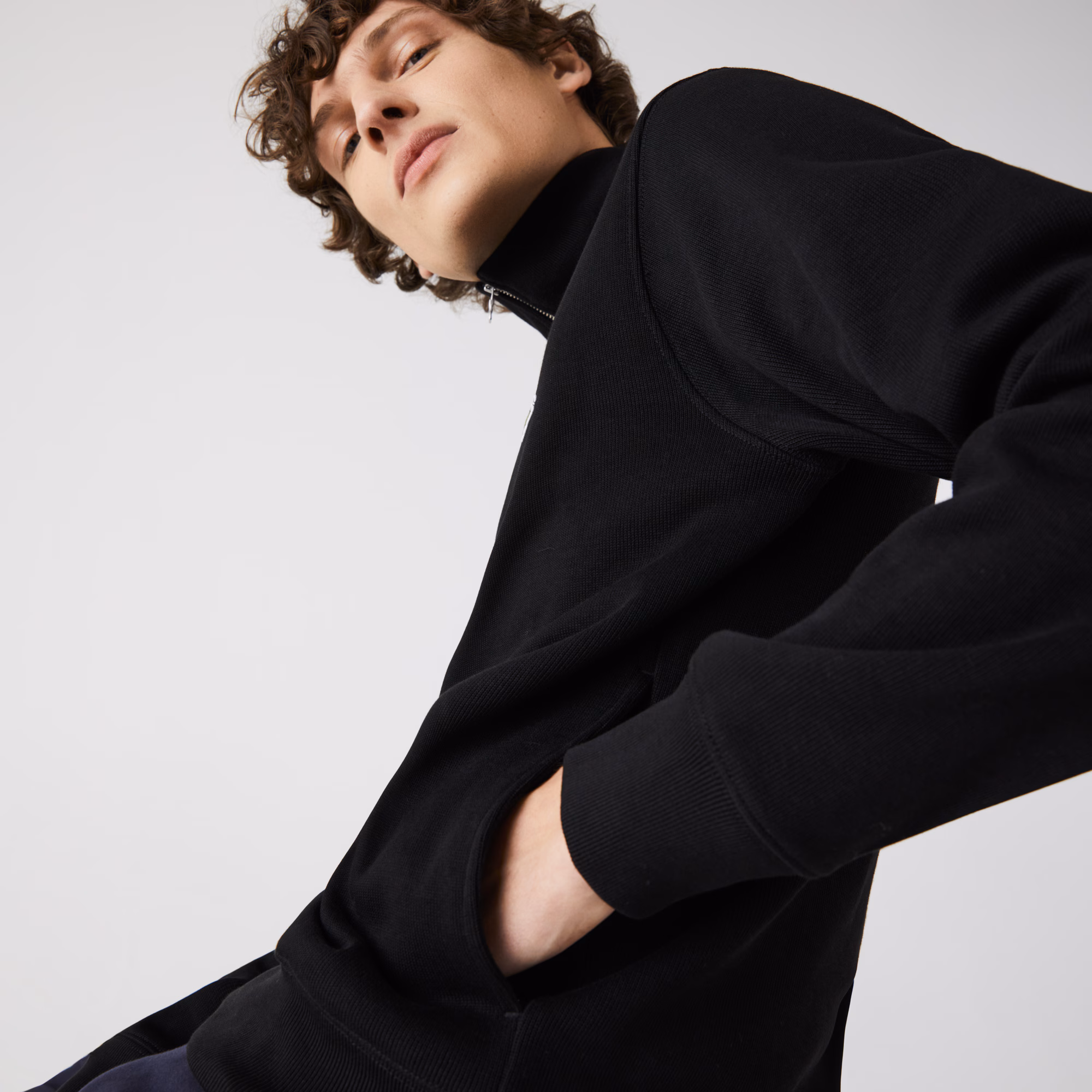 Men's Zip-Up High-Neck Sweatshirt