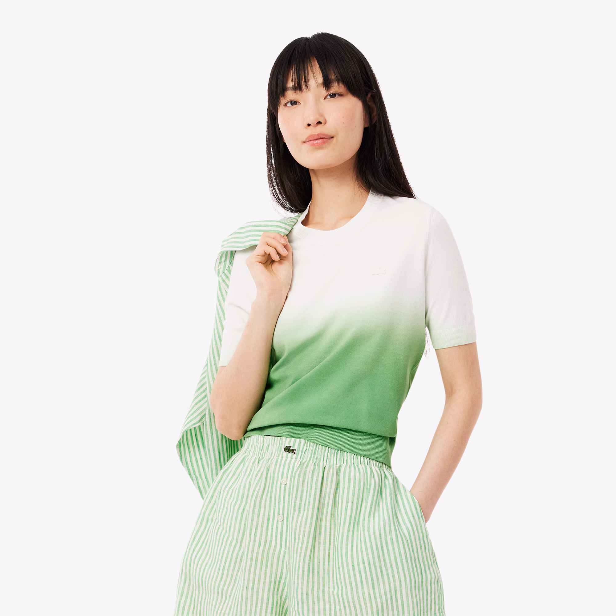 Women's Short Sleeve Ombré Sweater