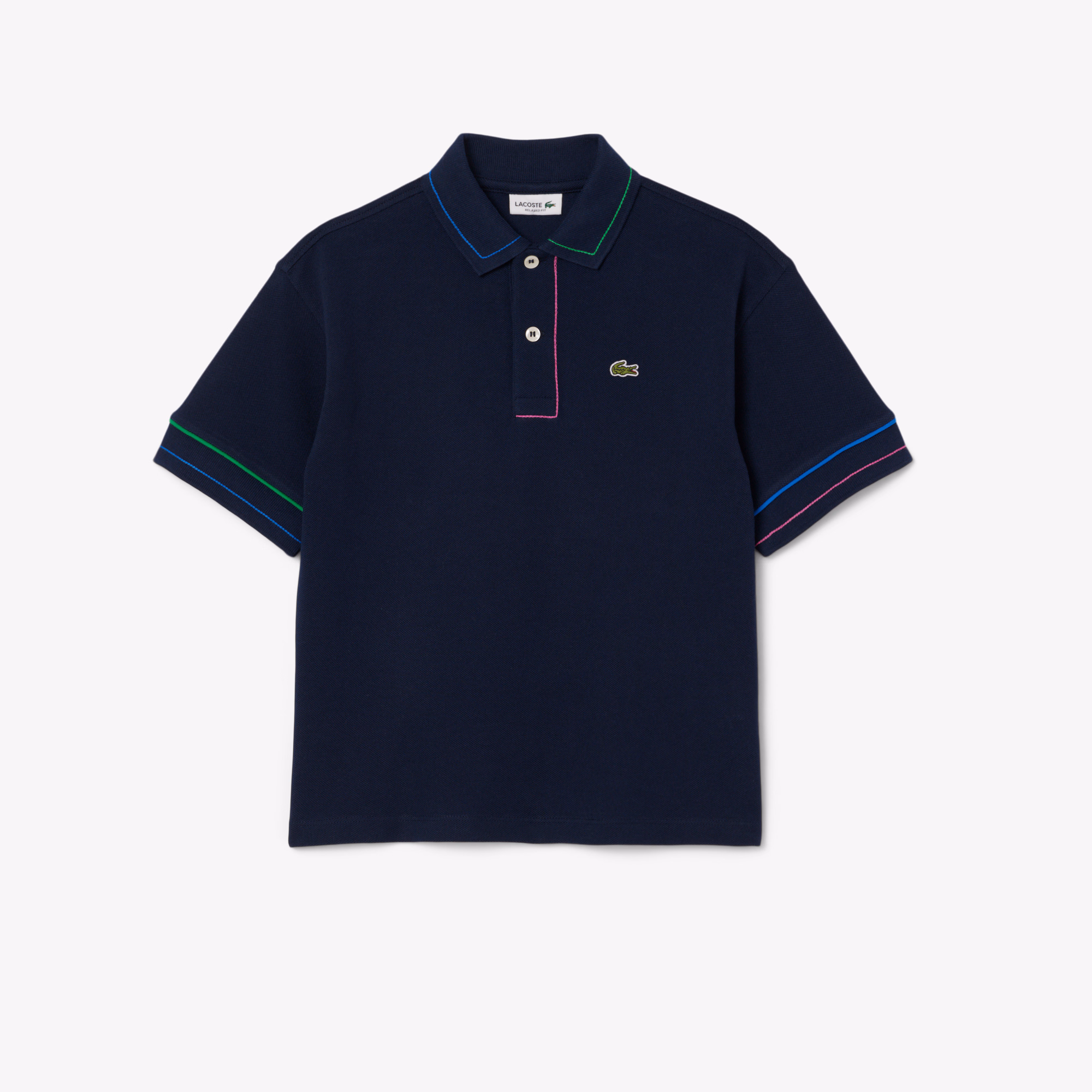 Kids' Contrast Accent Petit Piqué Polo