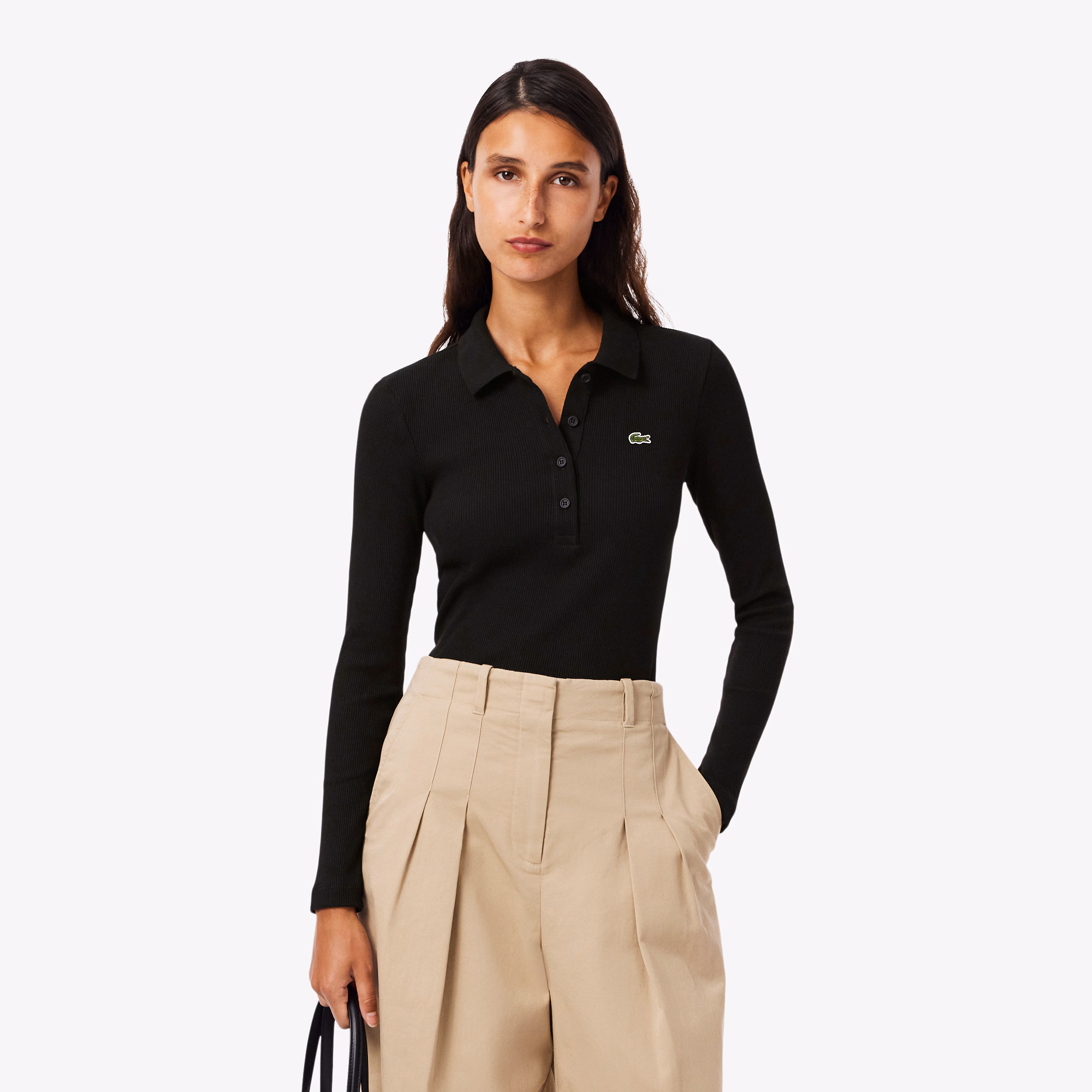 Women's Slim Fit L.12.D Ribbed Cotton Polo