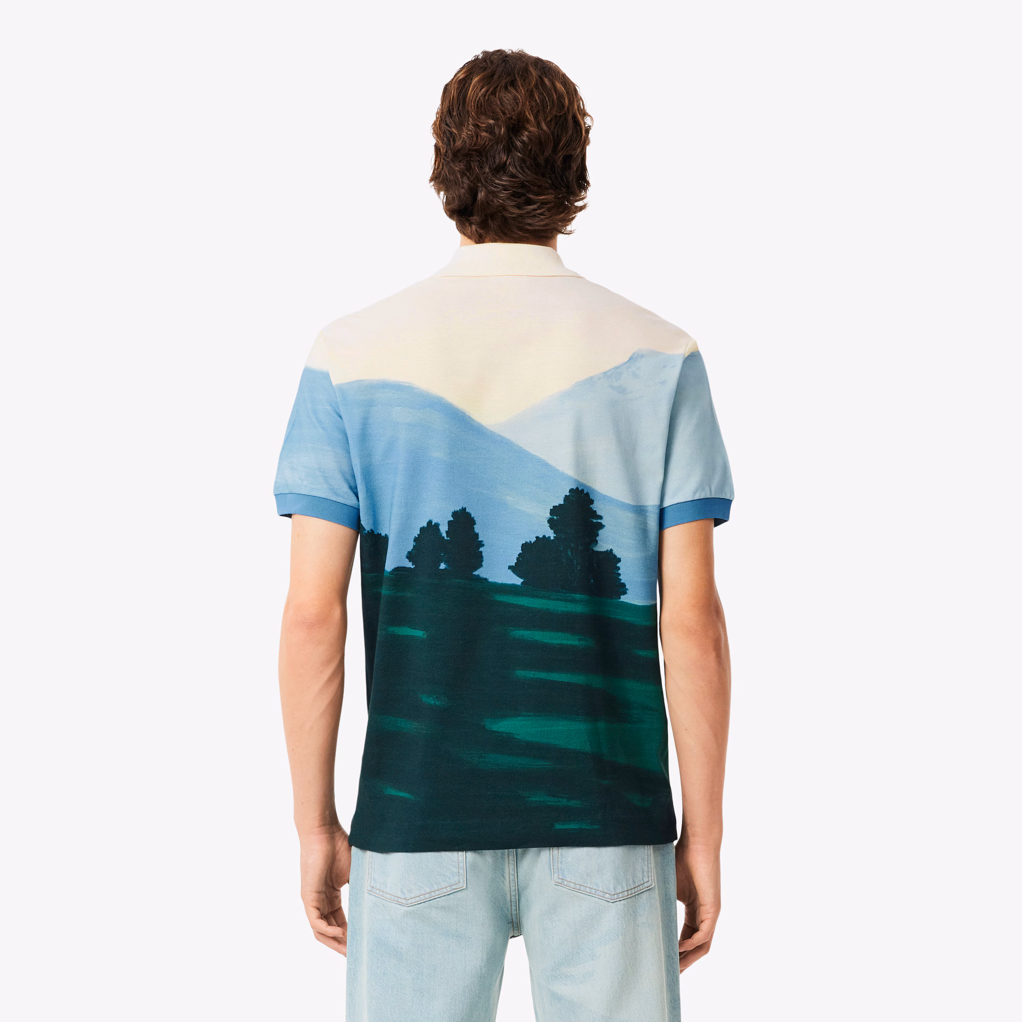 Men's Classic Fit Printed Petit Piqué Polo