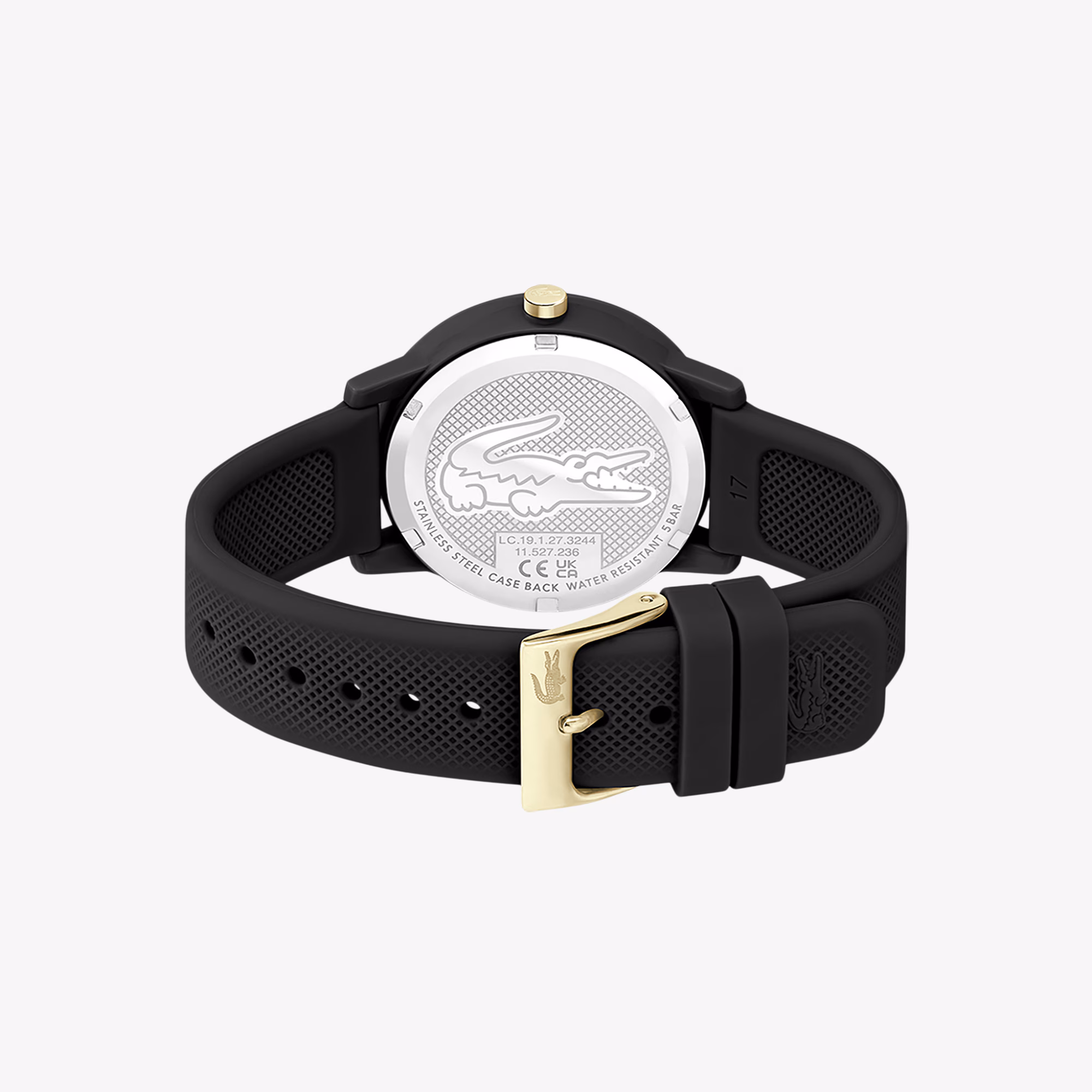 Women's Lacoste.12.12 Black Silicone Strap Watch