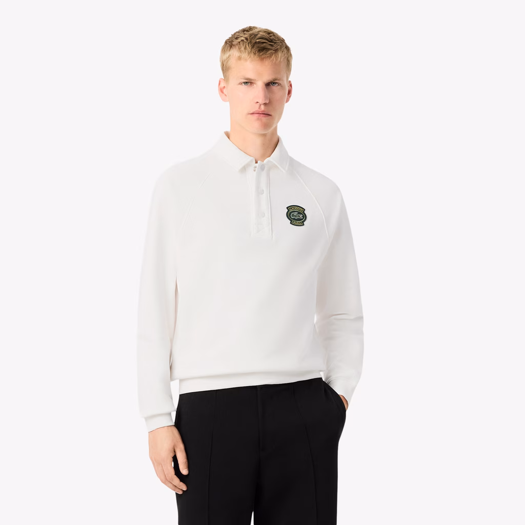 Men's Loose Fit Polo Collar Fleece Sweatshirt