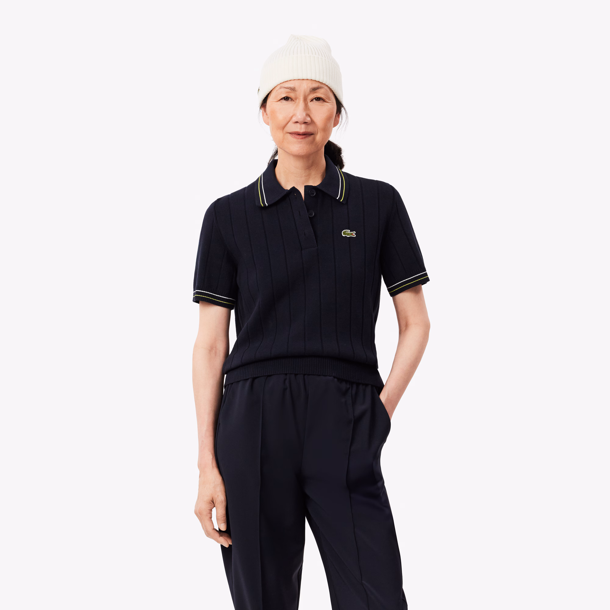 Women's Made In France Ribbed Cotton Polo