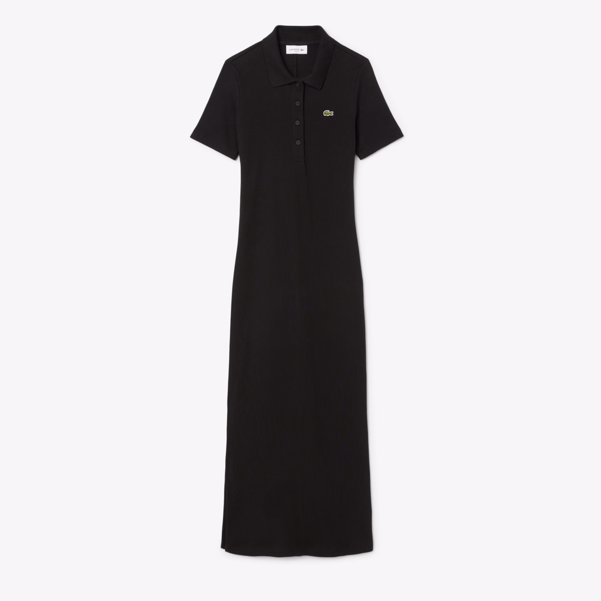 Women's Long Ribbed Cotton Polo Dress
