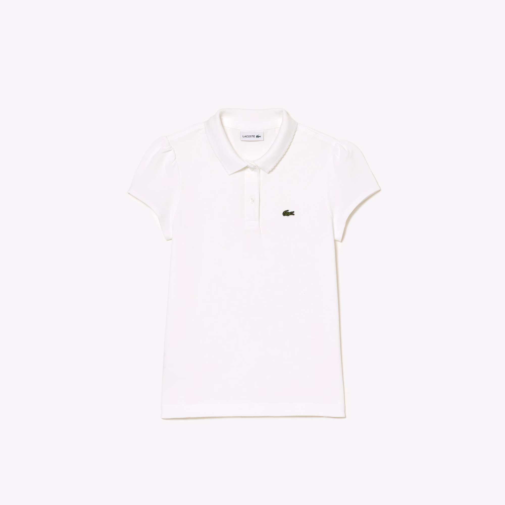 Kids' Scalloped Collar Mini Piqué Polo