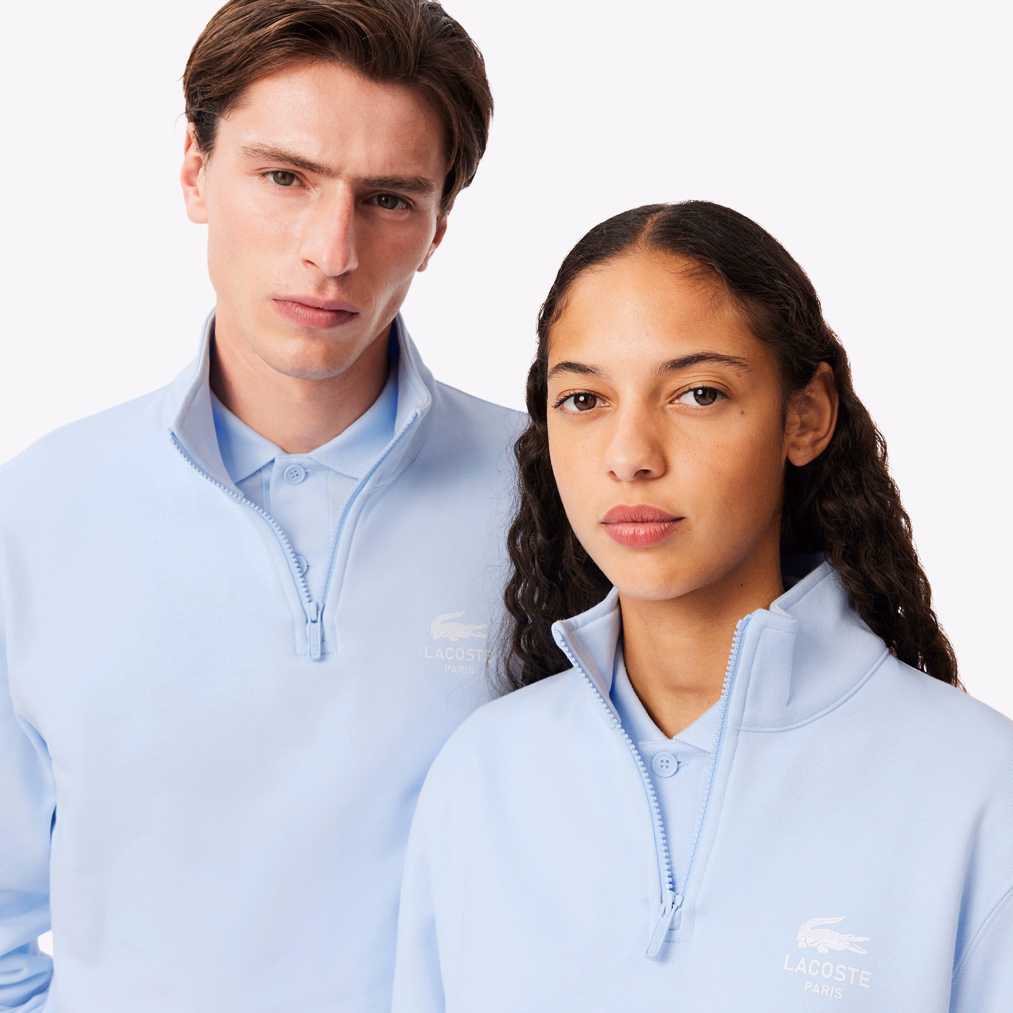 Unisex High-Neck Zip-Up Sweatshirt