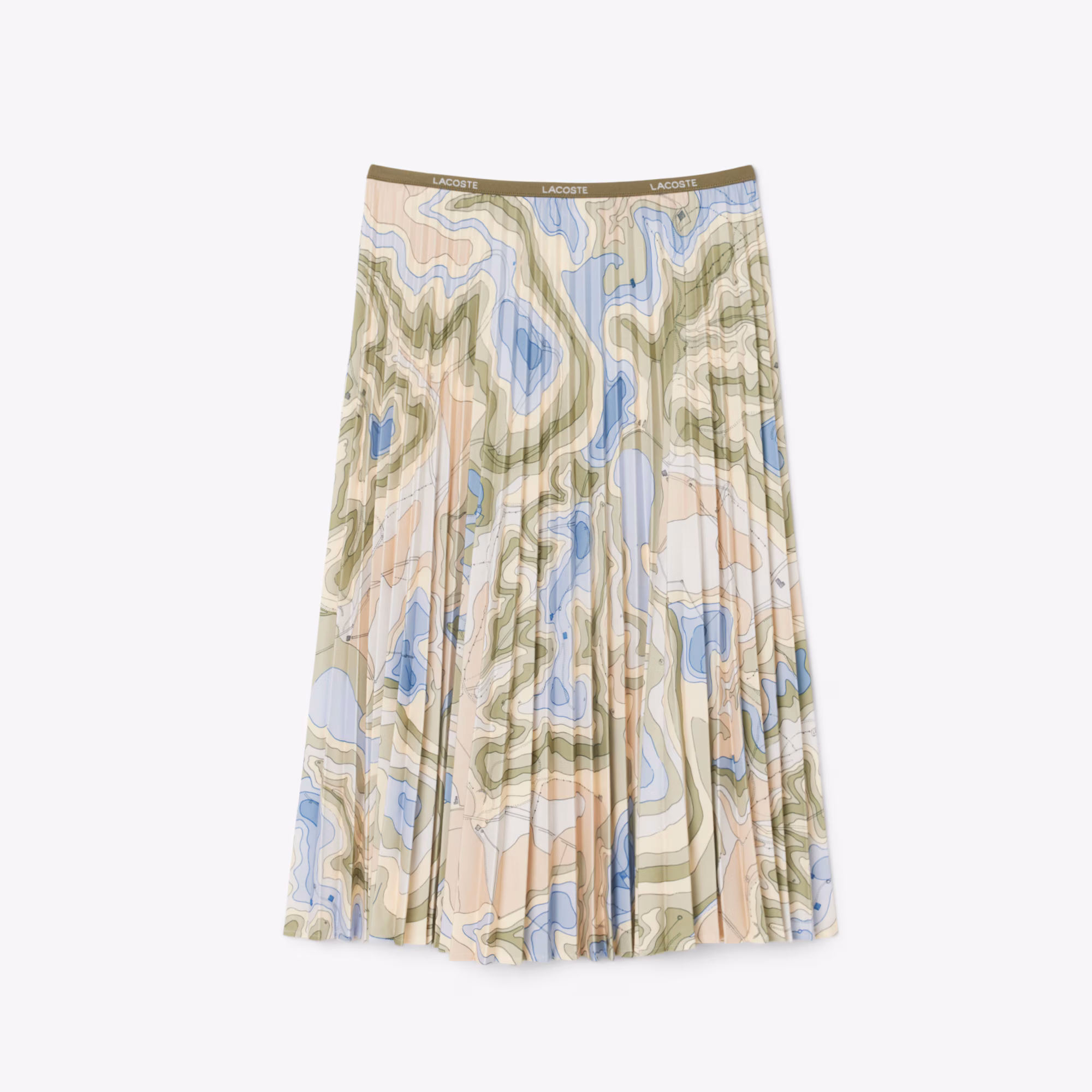 Women's Topography Print Pleated Skirt