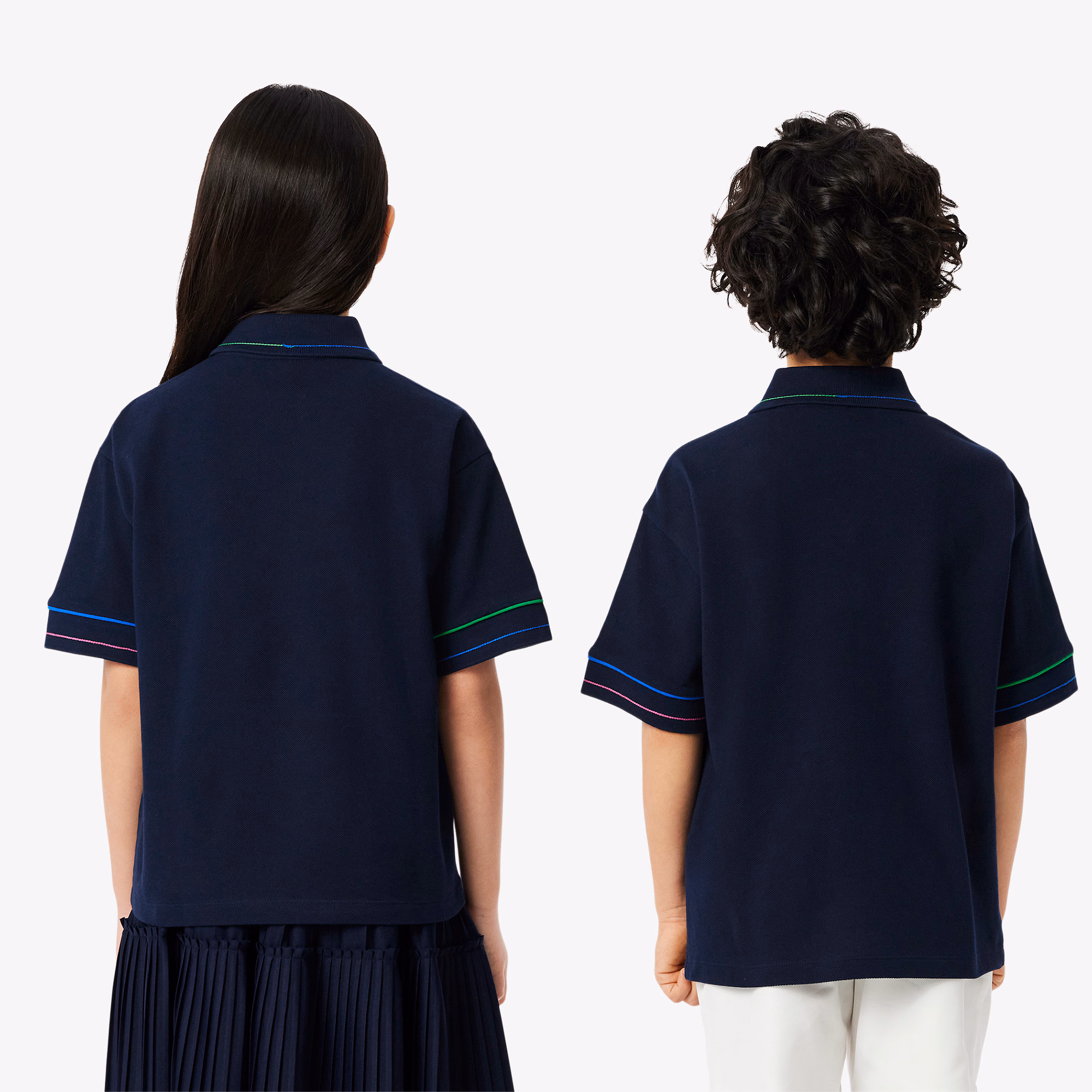Kids' Contrast Accent Petit Piqué Polo