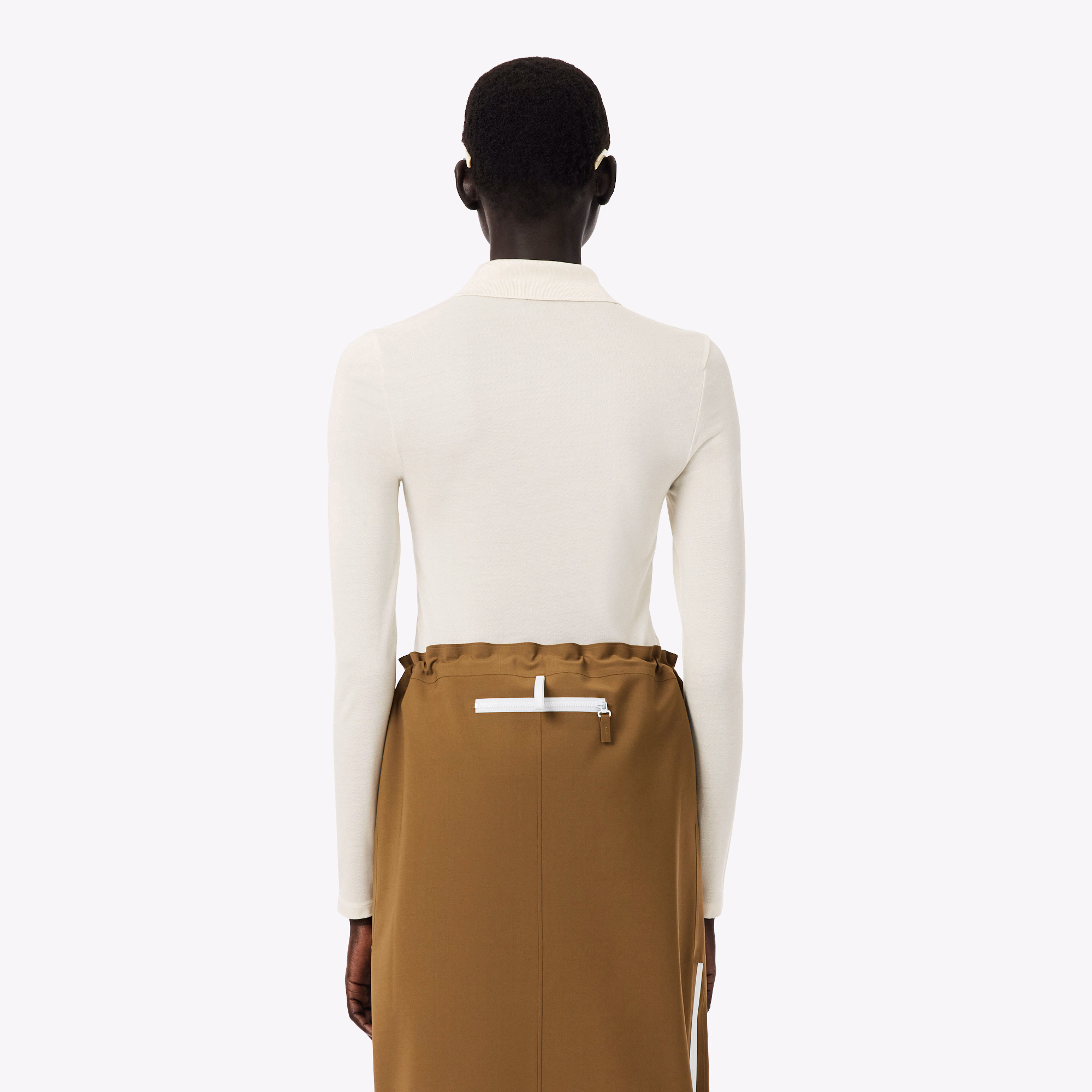 Runway Slim Fit Long Silk Sleeved Polo Shirt