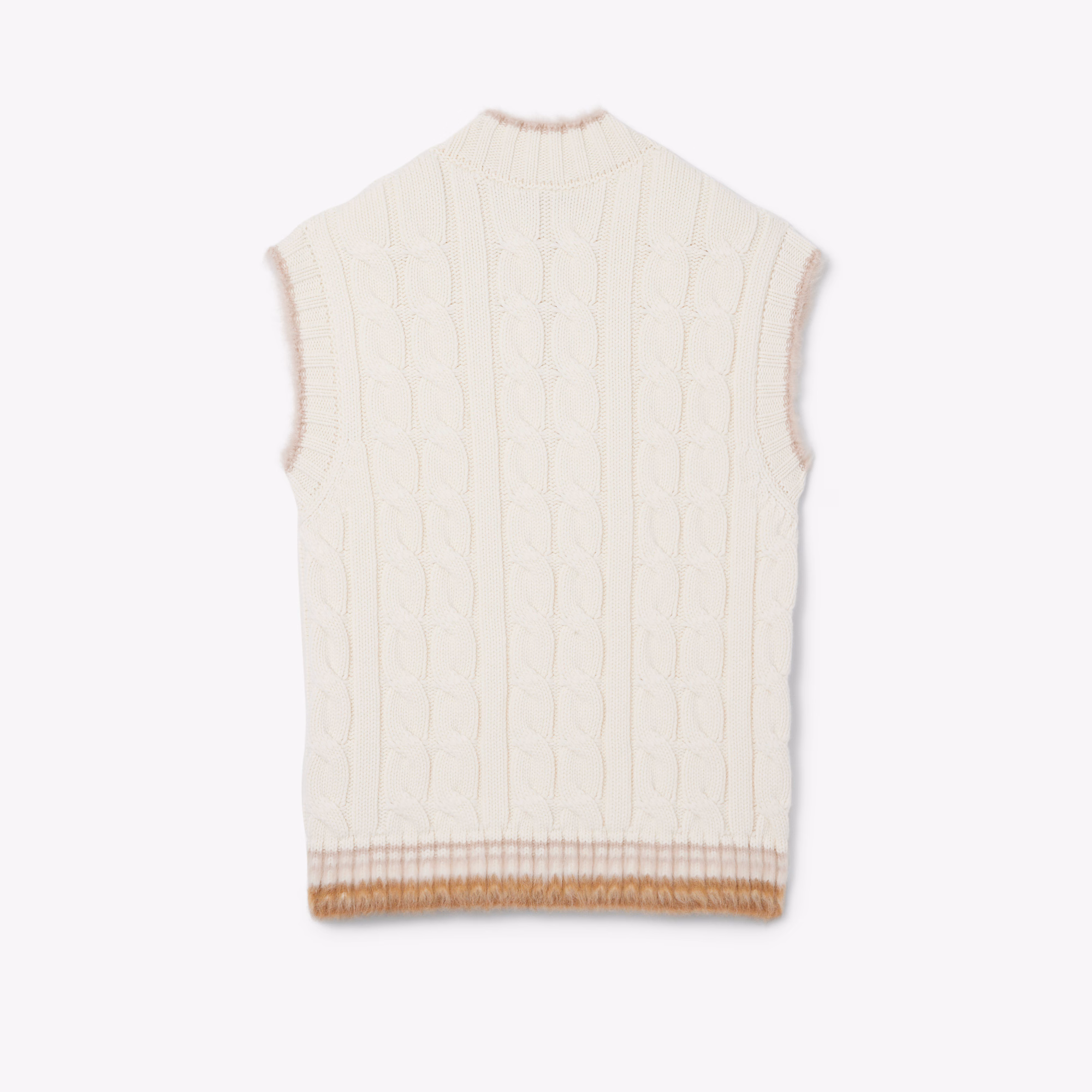 Runway Cable Knit Wool Sweater Vest