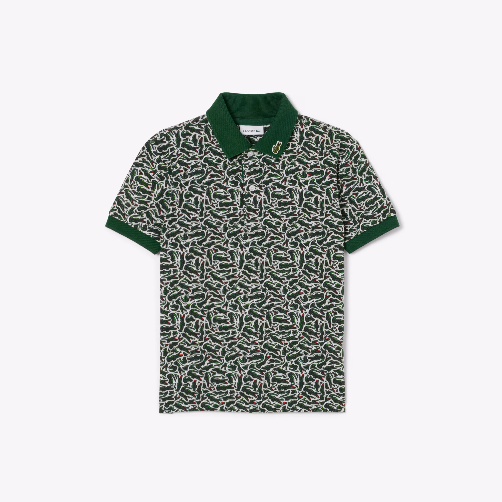 Boys' Crocodile Print Piqué Polo