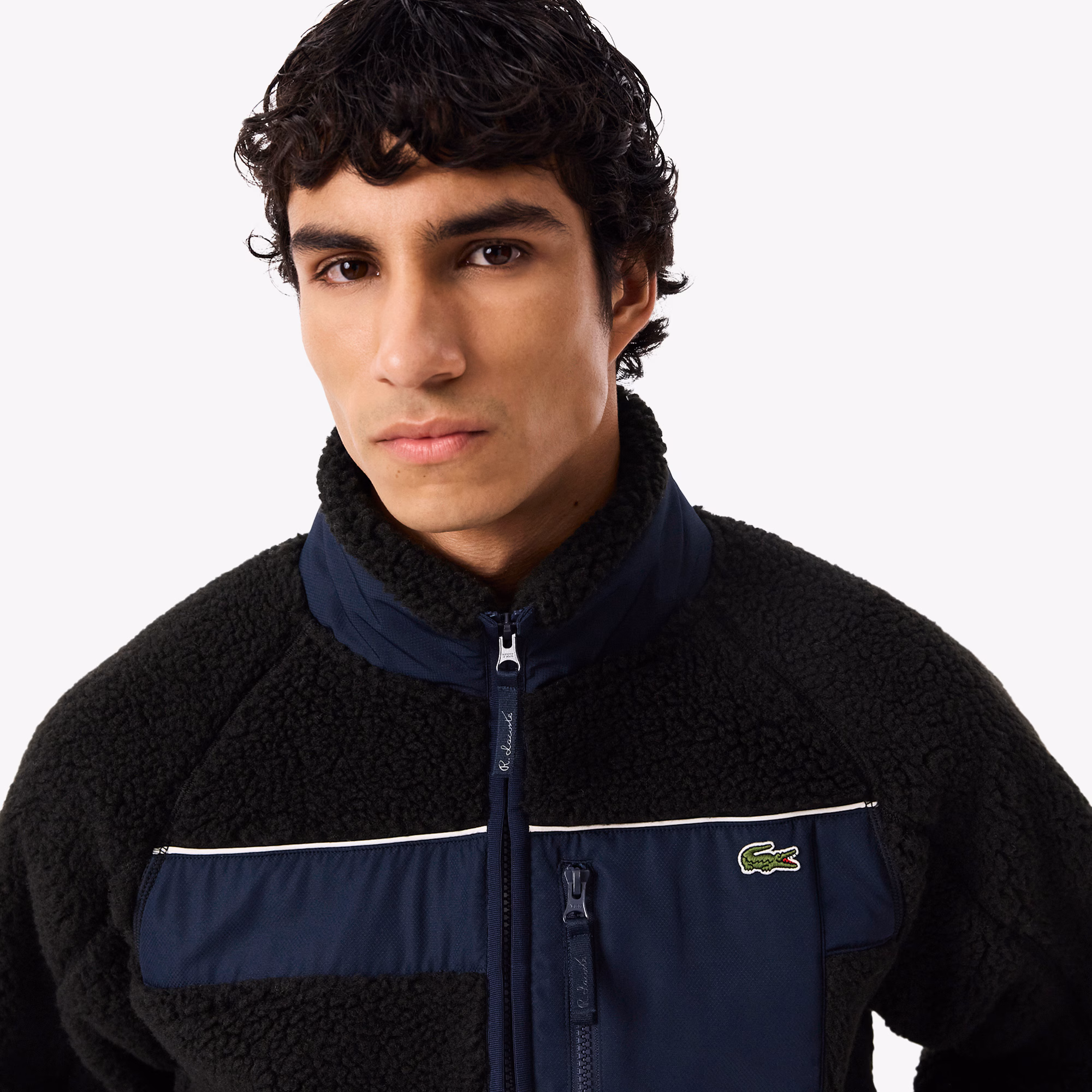 Men's Colorblock Sherpa Fleece Jacket