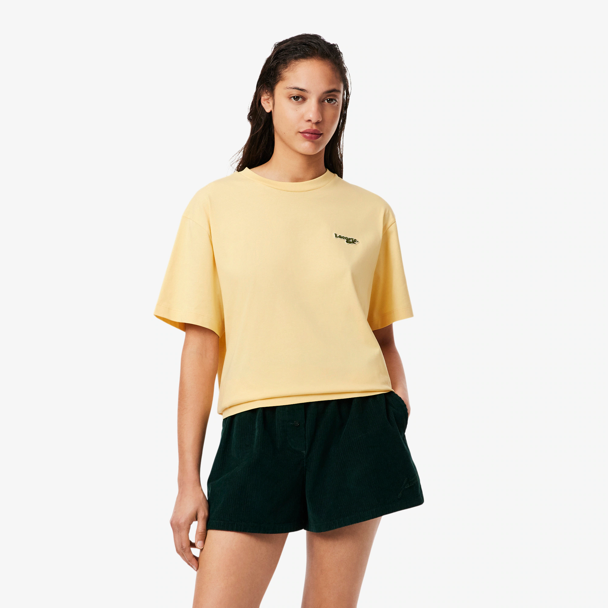 Women's Oversized Short Cut Cotton Logo T-Shirt