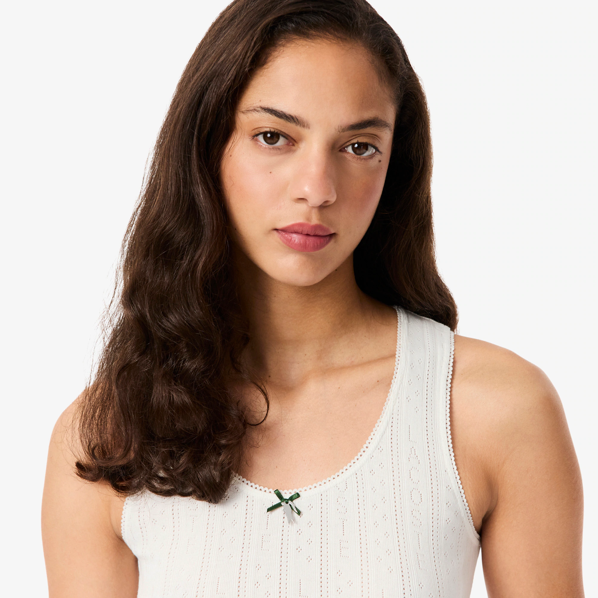 Women's Slim Fit Pointelle Knit Cotton Tank Top