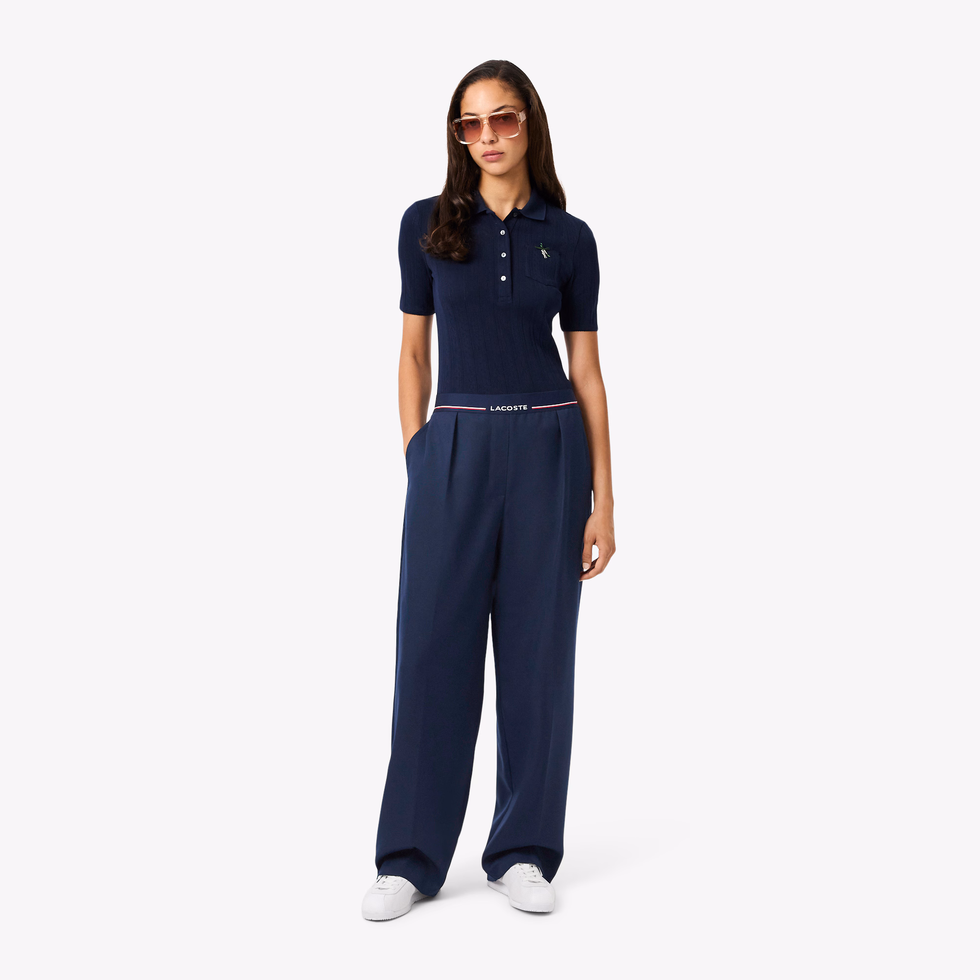 Women's Oversized Wool Blend Pleated Pants