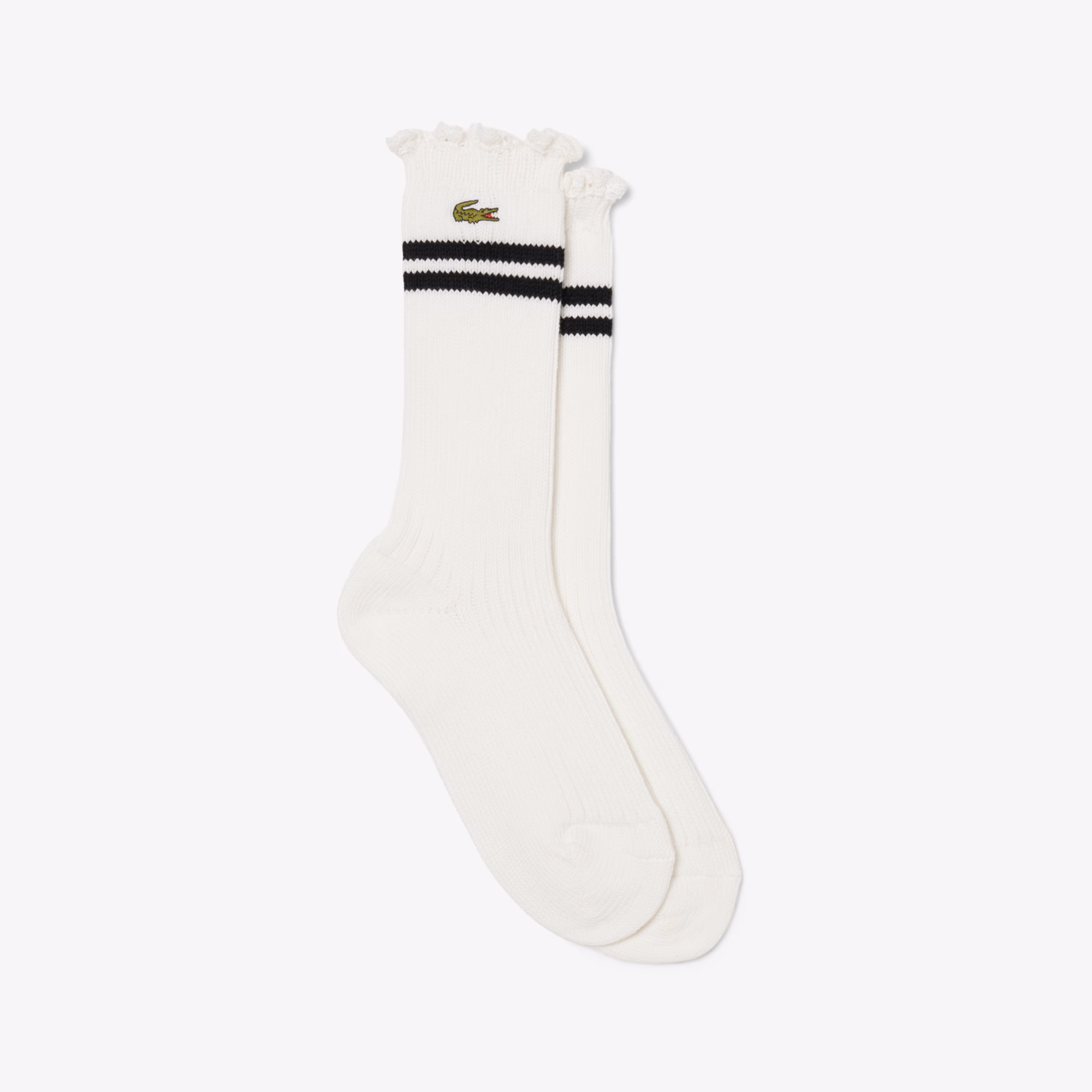 Women's Lace Edge Ribbed Socks