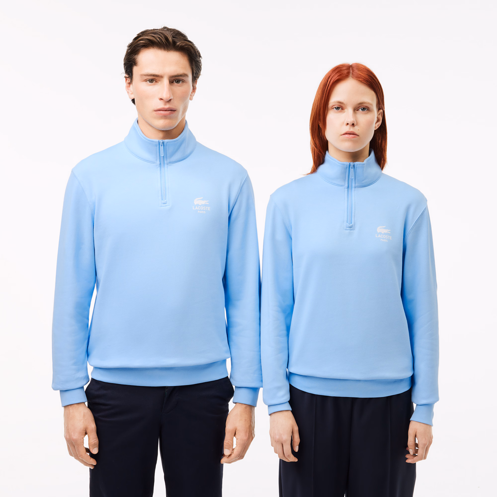 Unisex High-Neck Zip-Up Sweatshirt