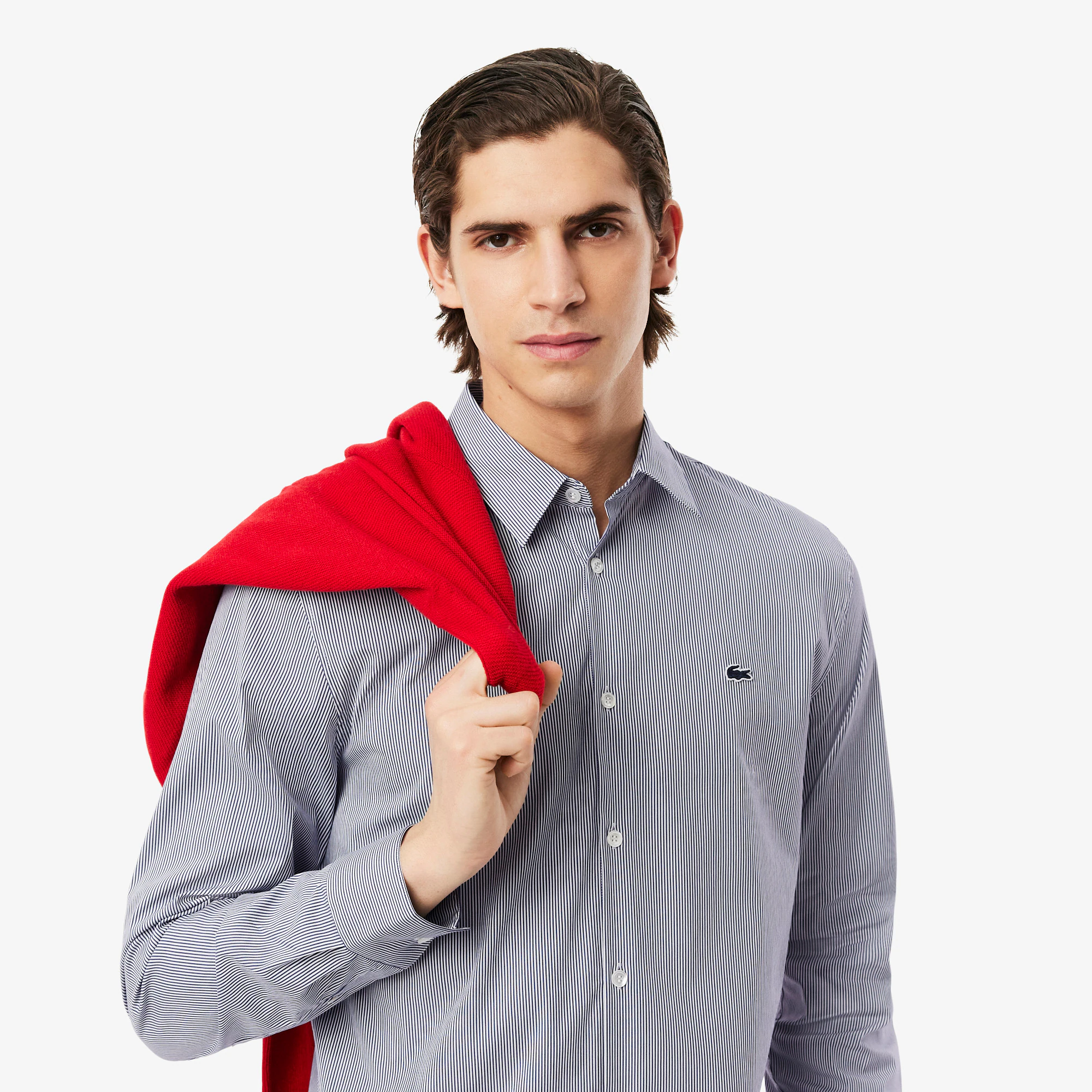 Men's Slim Fit Striped Stretch Button Down Shirt