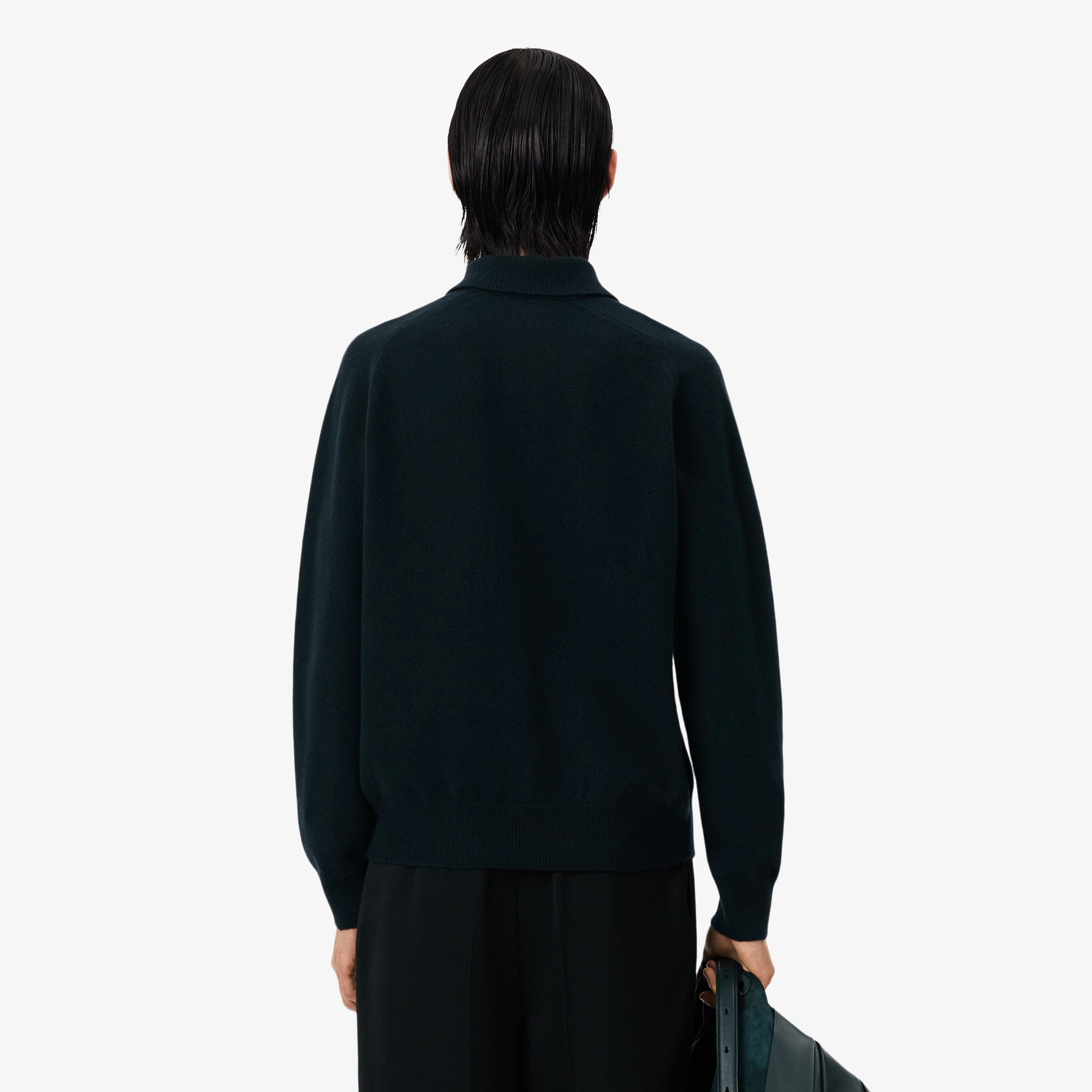 Runway Felted Wool Polo Collar Sweater