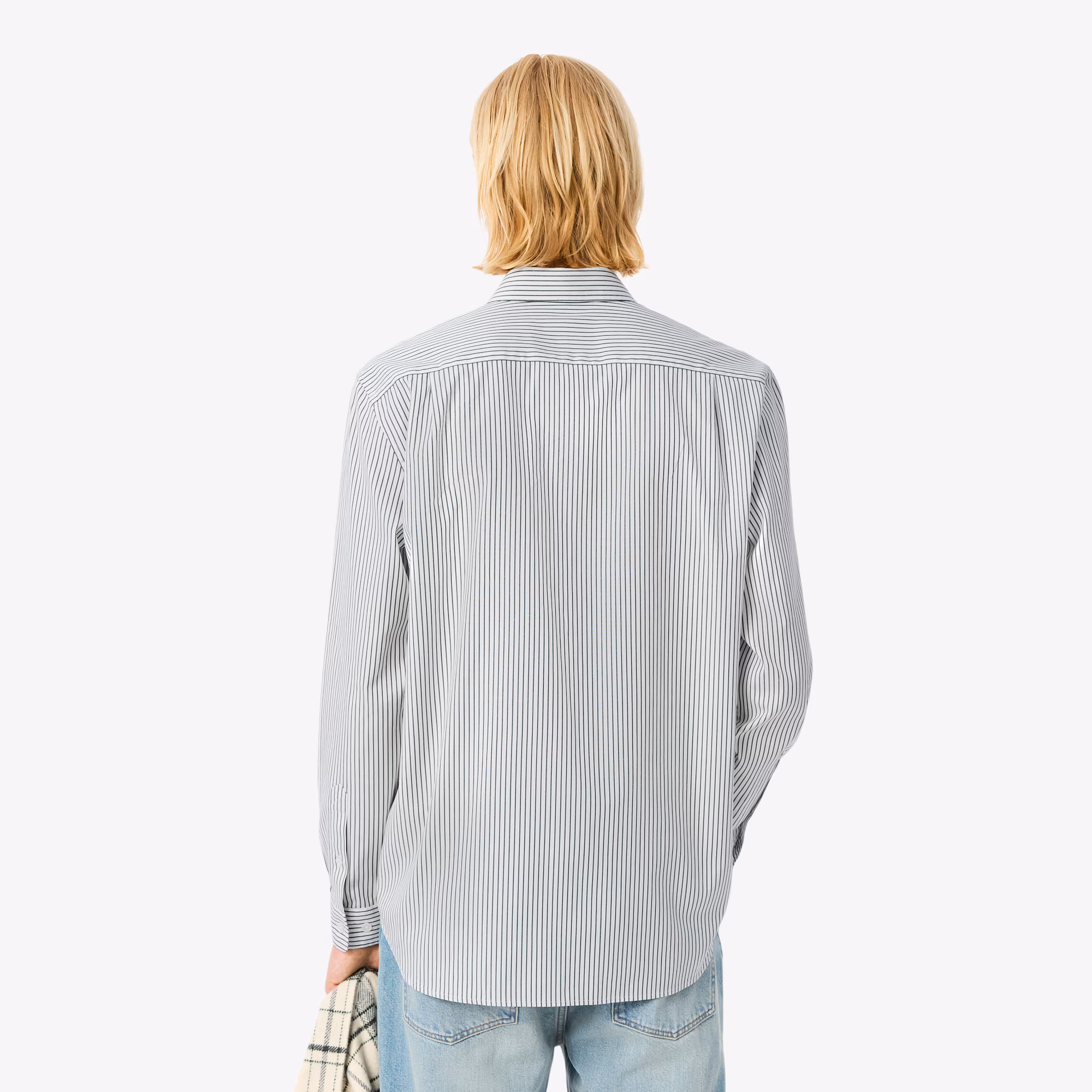 Men's Regular Fit Striped Pinpoint Shirt