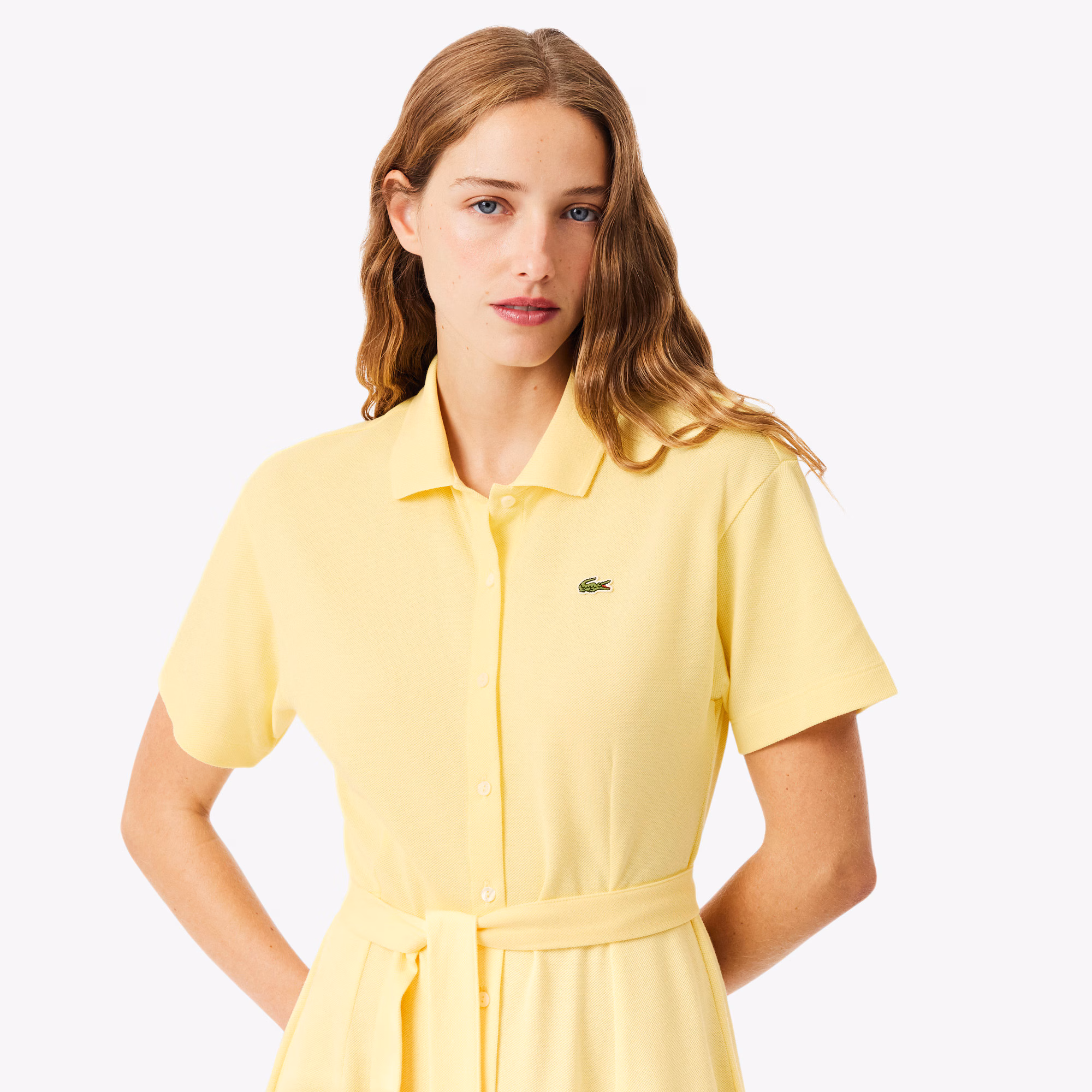 Women's Flared Mini-Piqué Polo Dress