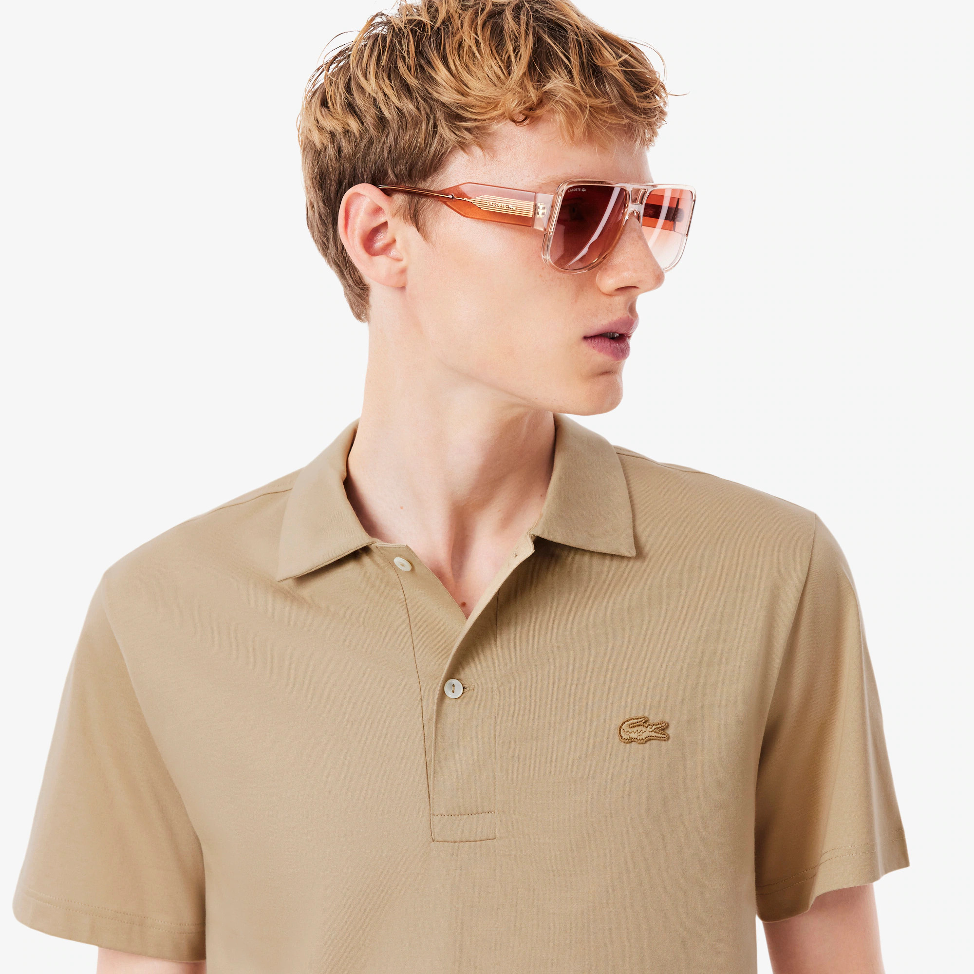 Men's Paris Classic Fit Open Neck Embroidered Polo