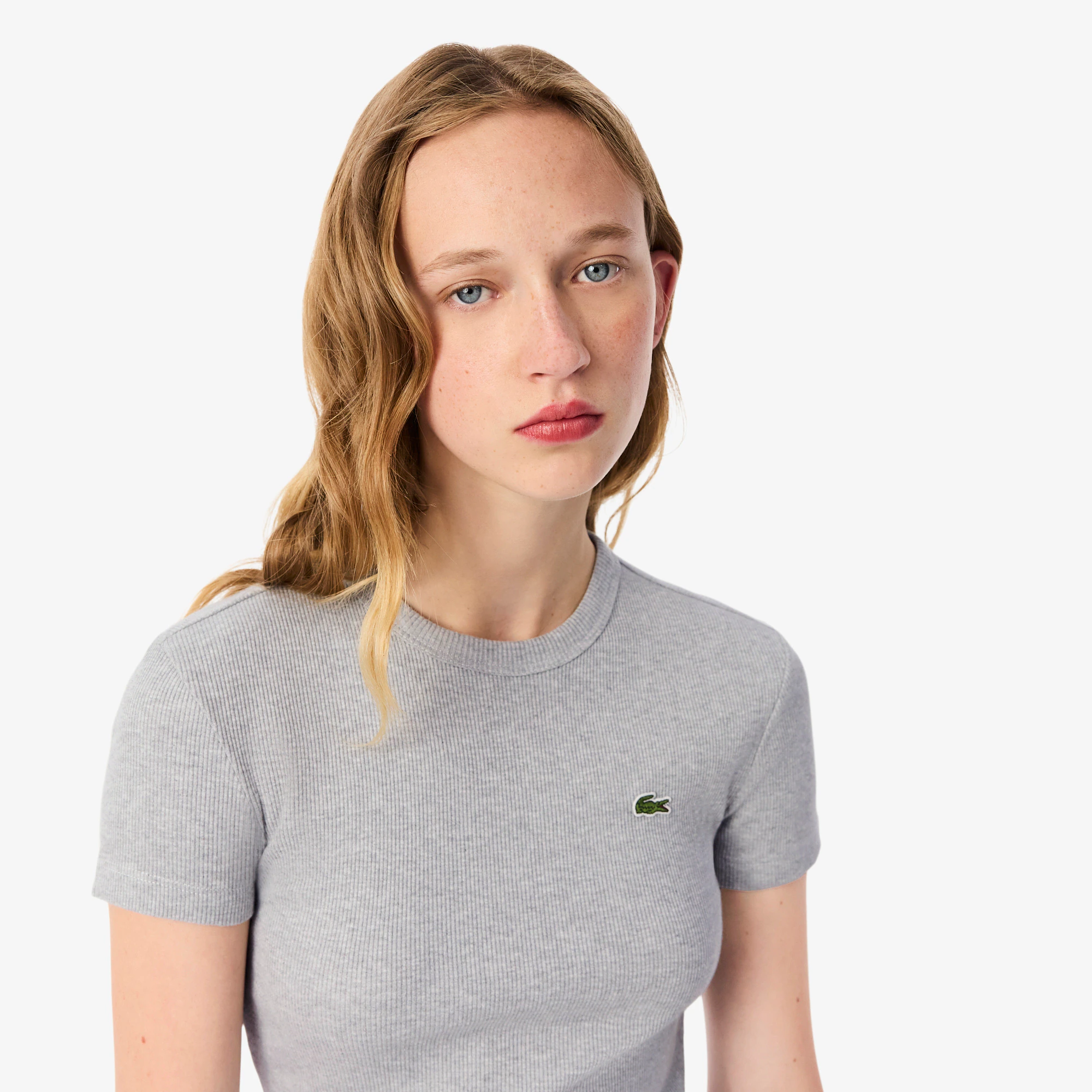 Women's Slim Fit Ribbed Cotton T-Shirt