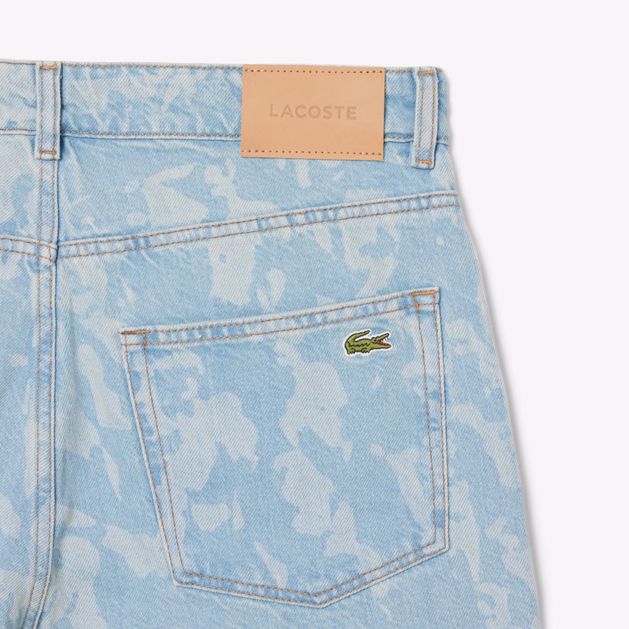 Men's Straight Cut Print Motif Denim Jeans