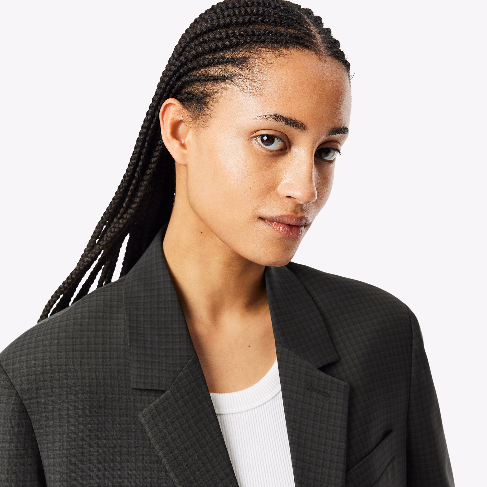 Women's Wool Blend Checked Blazer