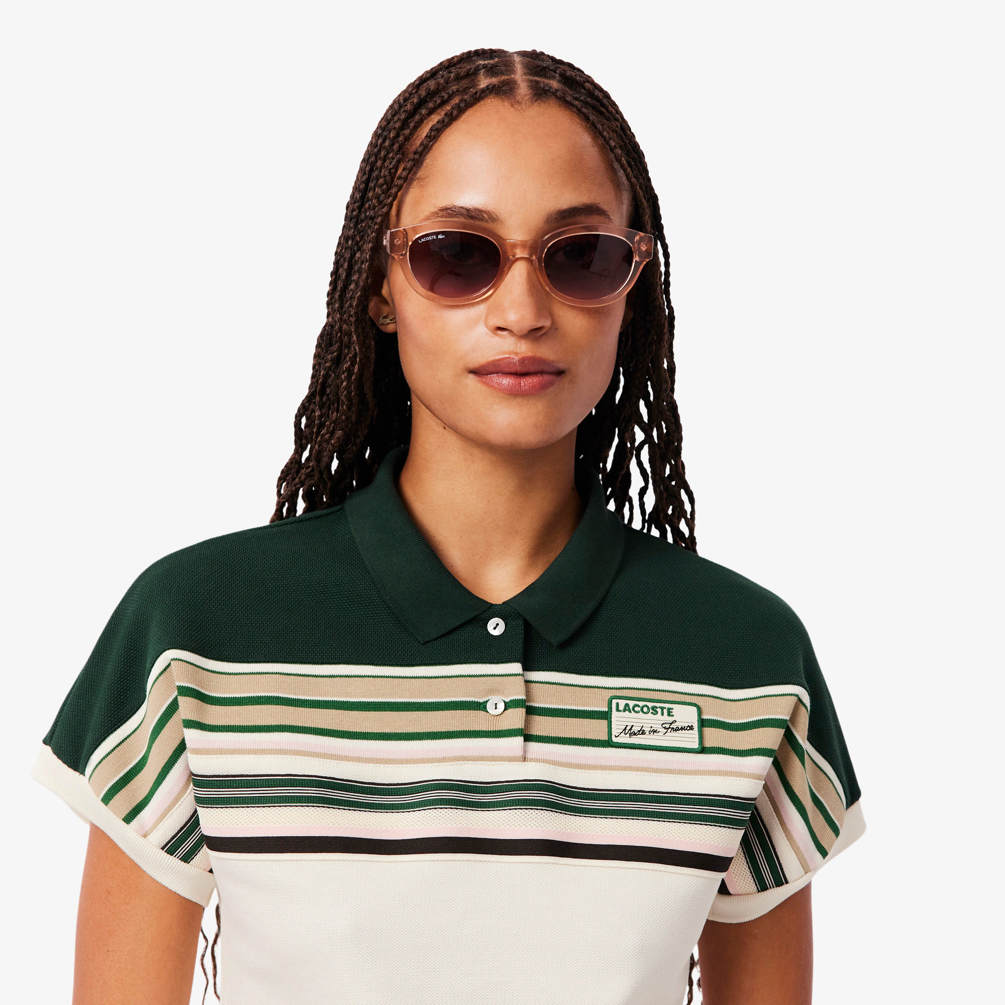 Women's Made In France Slim Fit Striped Polo