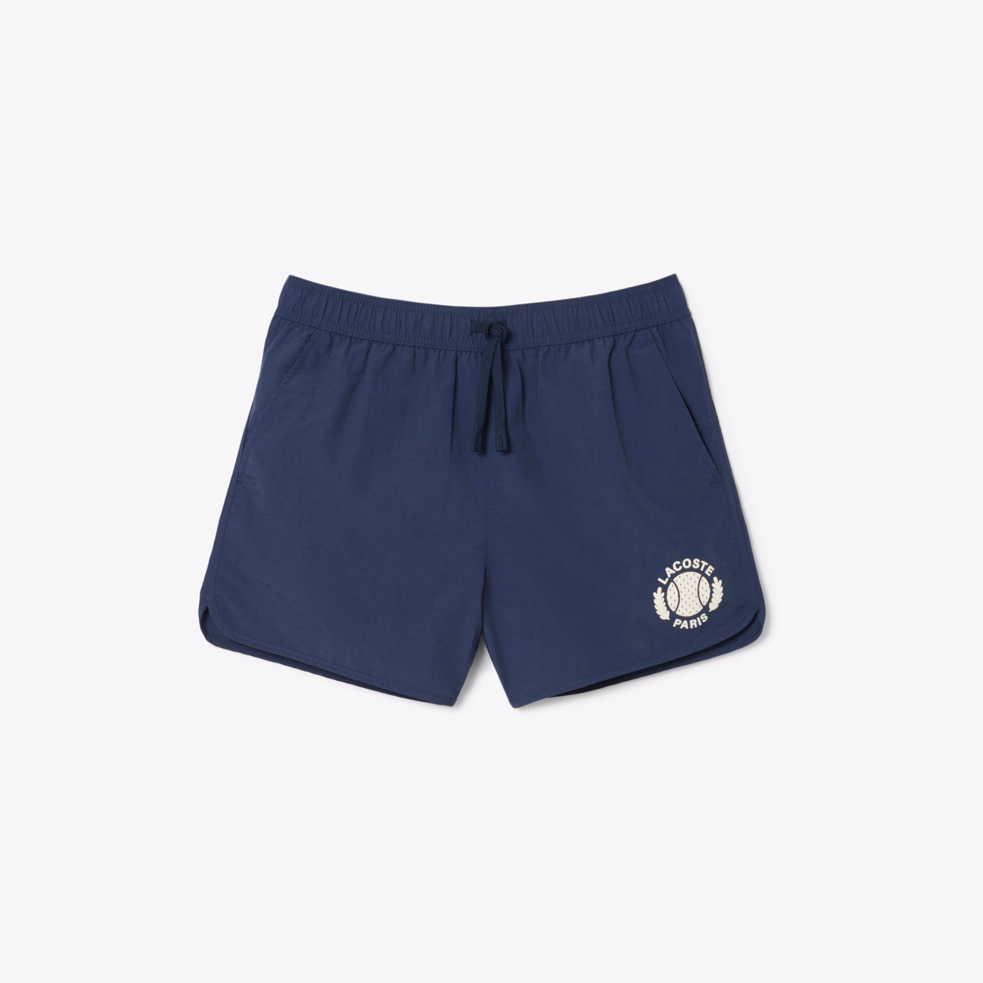Men's Short Badge Accent Swim Trunks