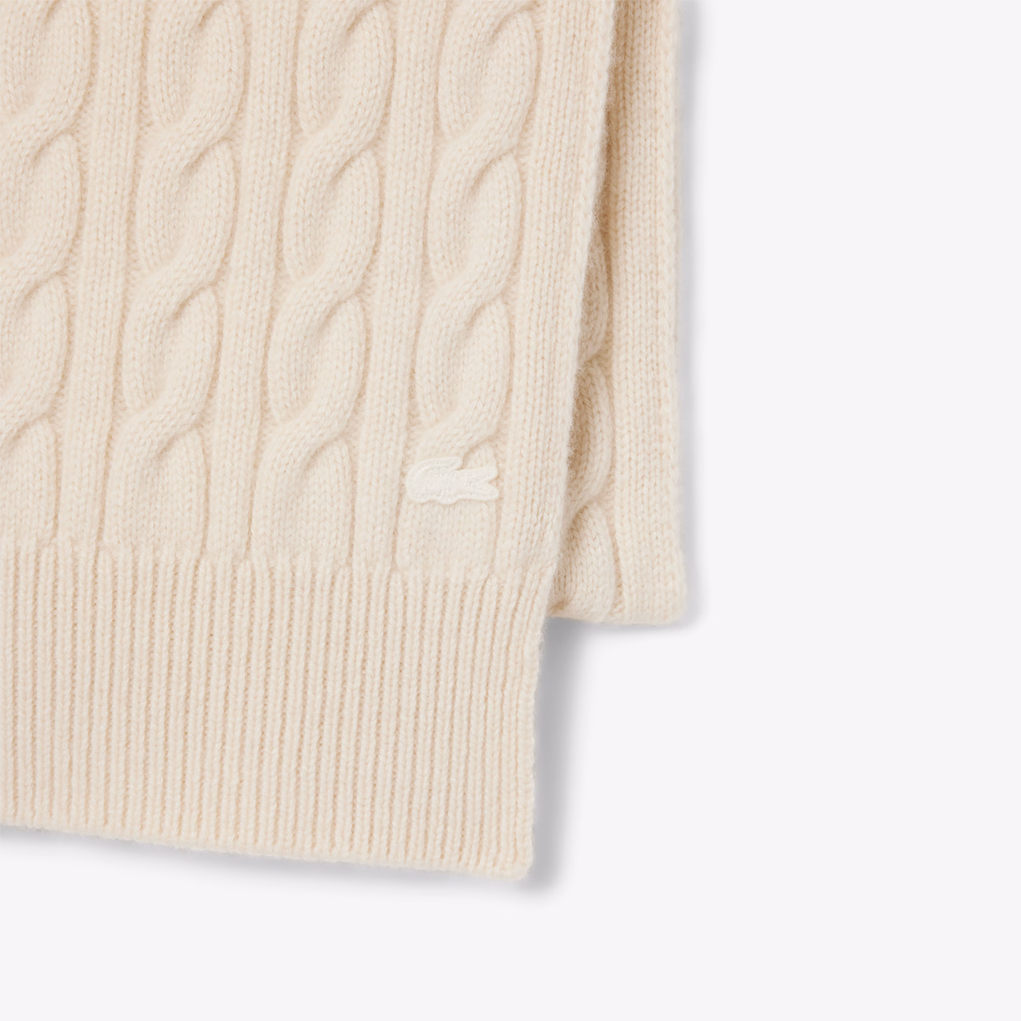 Runway Cable Knit Cashmere Scarf