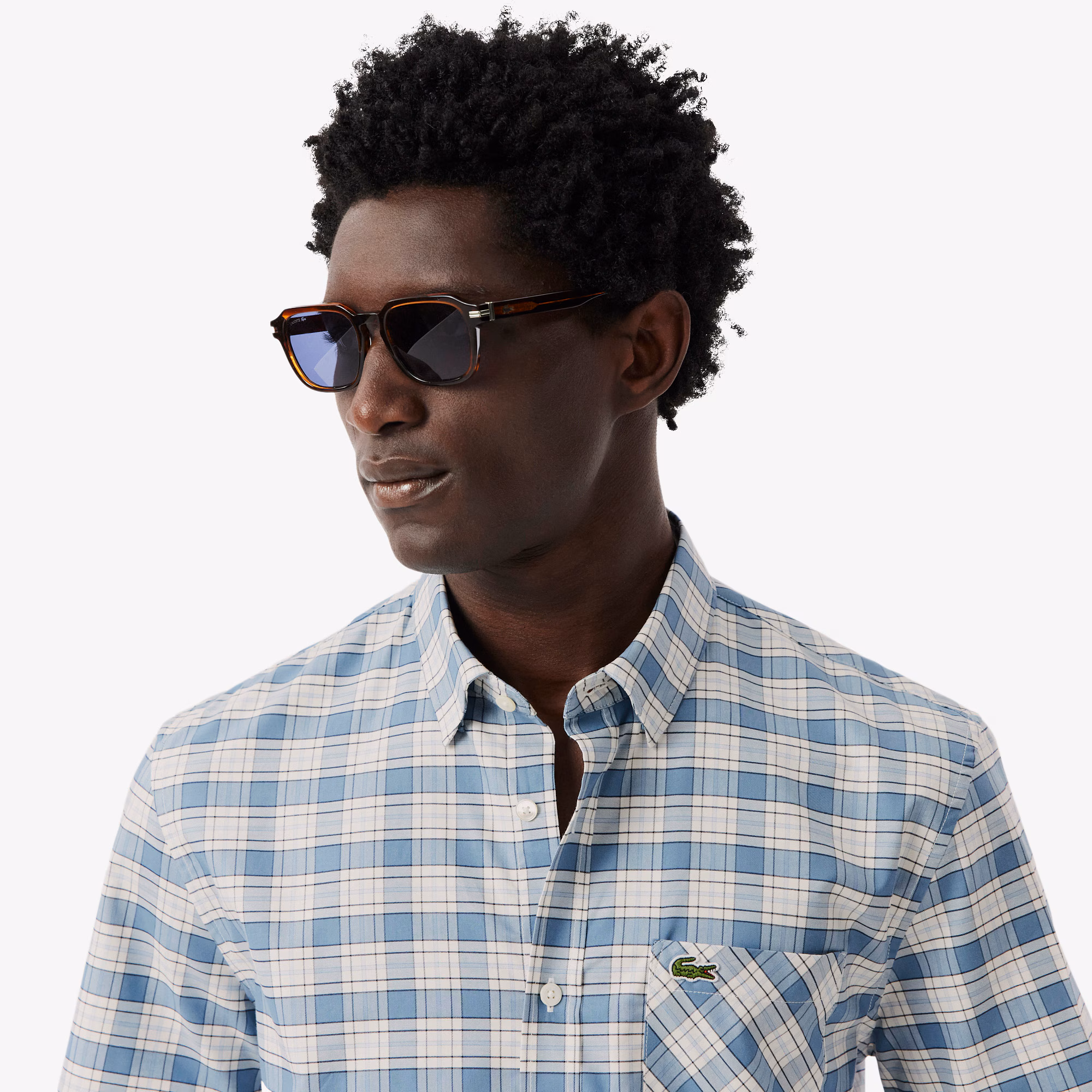 Men's Regular Fit Stretch Plaid Shirt