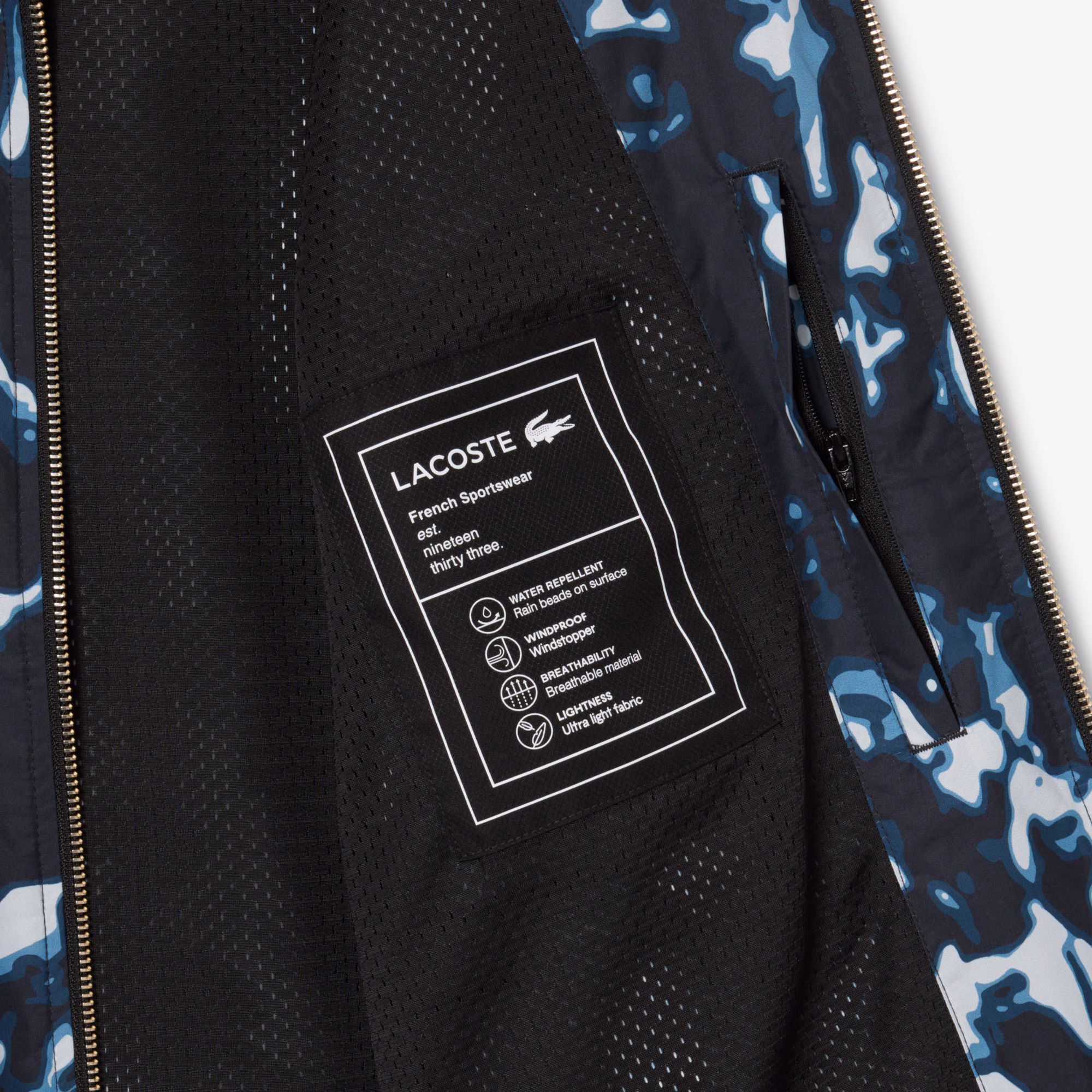 Men's Print Motif Water-Repellent Windbreaker