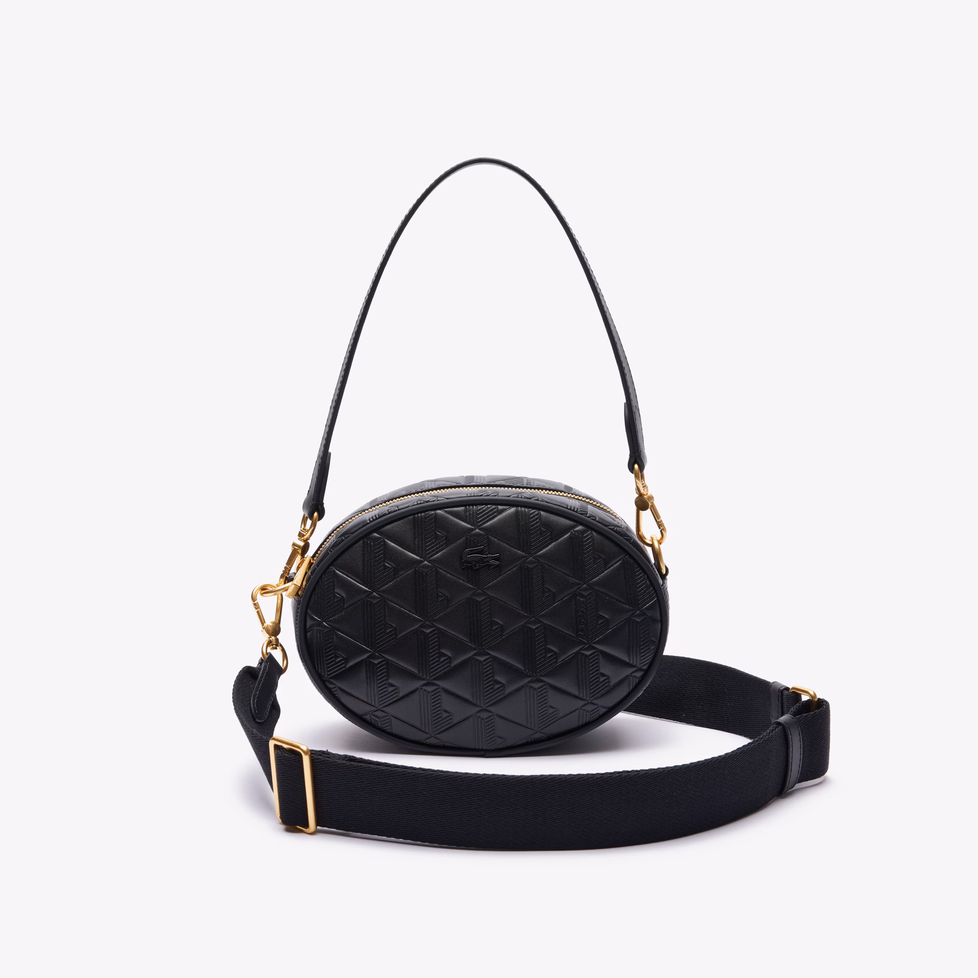 Maheki Oval Embossed Leather Bag