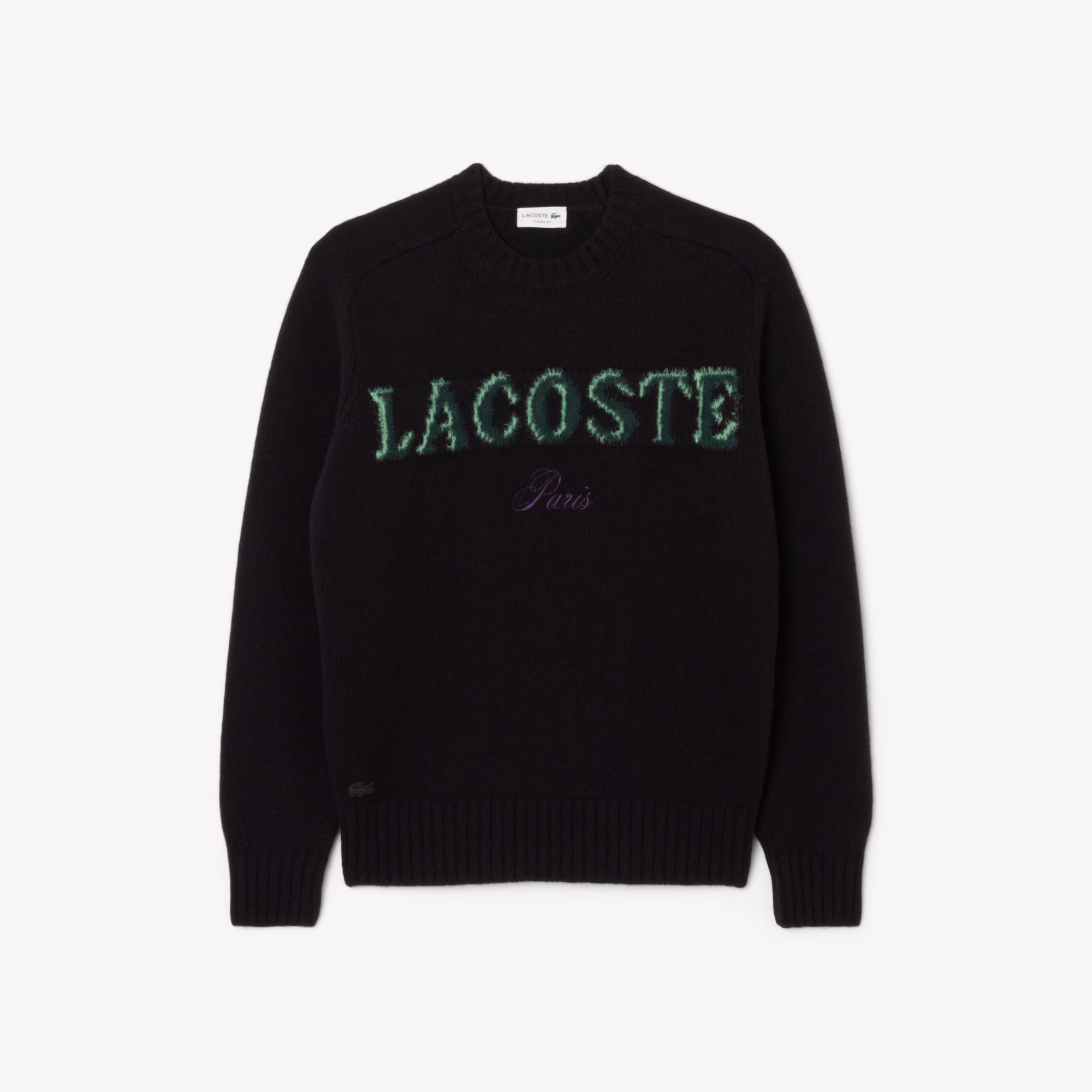 Men's Intarsia Branded Wool Sweater