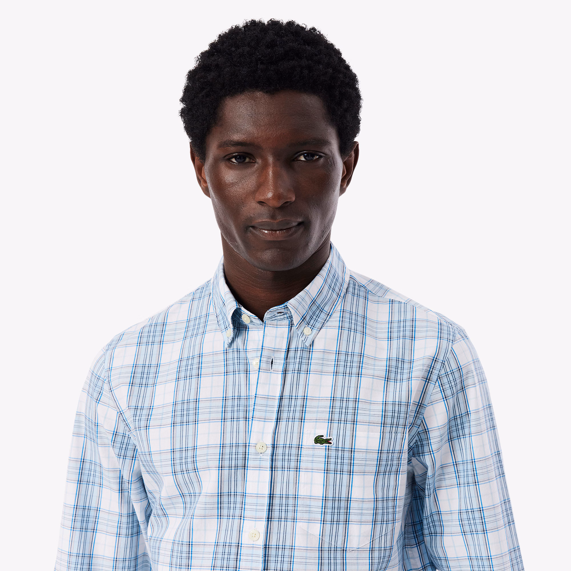 Men's Slim Fit Stretch Plaid Shirt